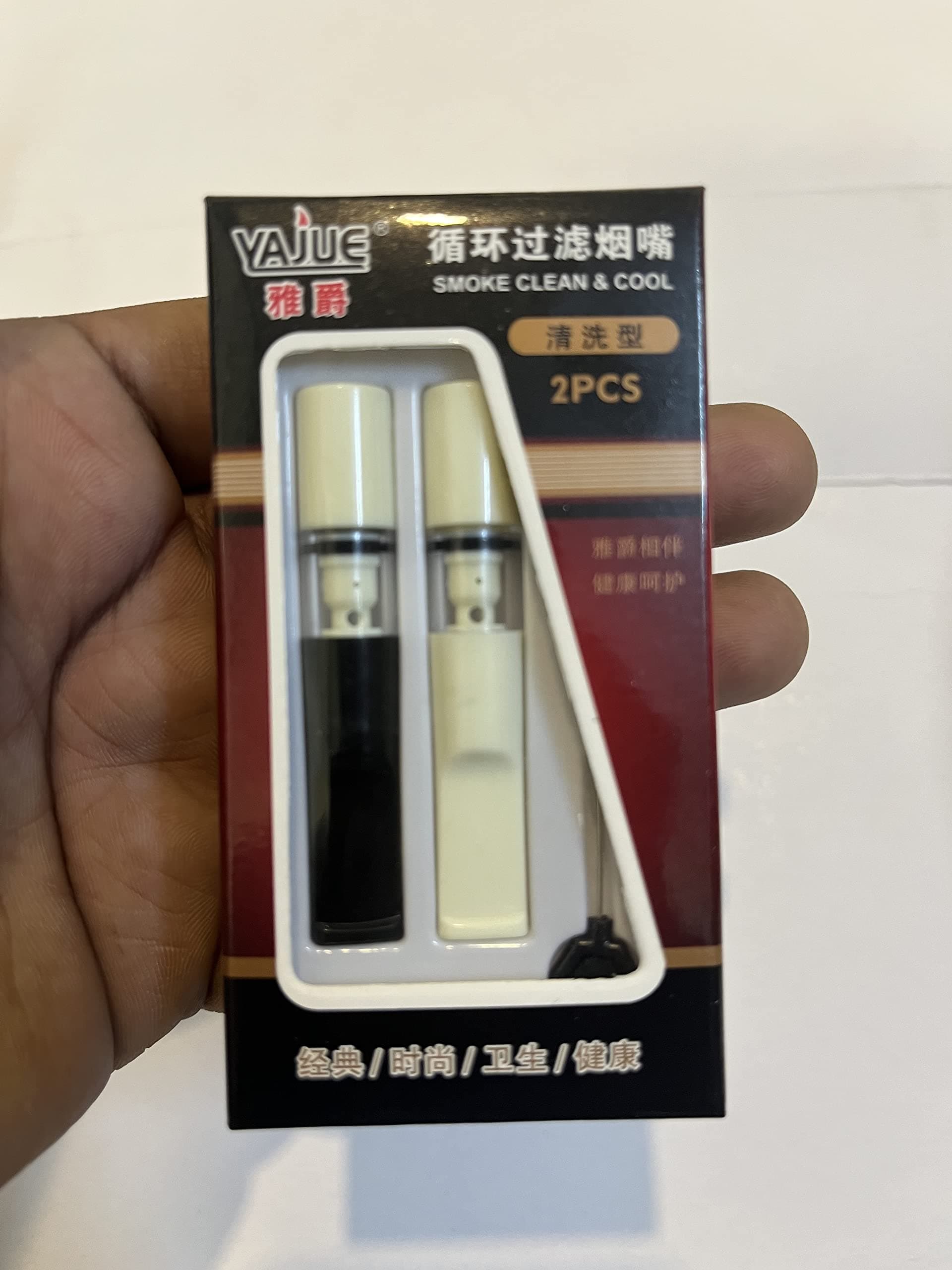 Trending Cigarette Holder Healthy Filter Washable Mouthpiece Smoking Pipe Regular Size Reduce Tar cigarette filters for men 2 FILTERS