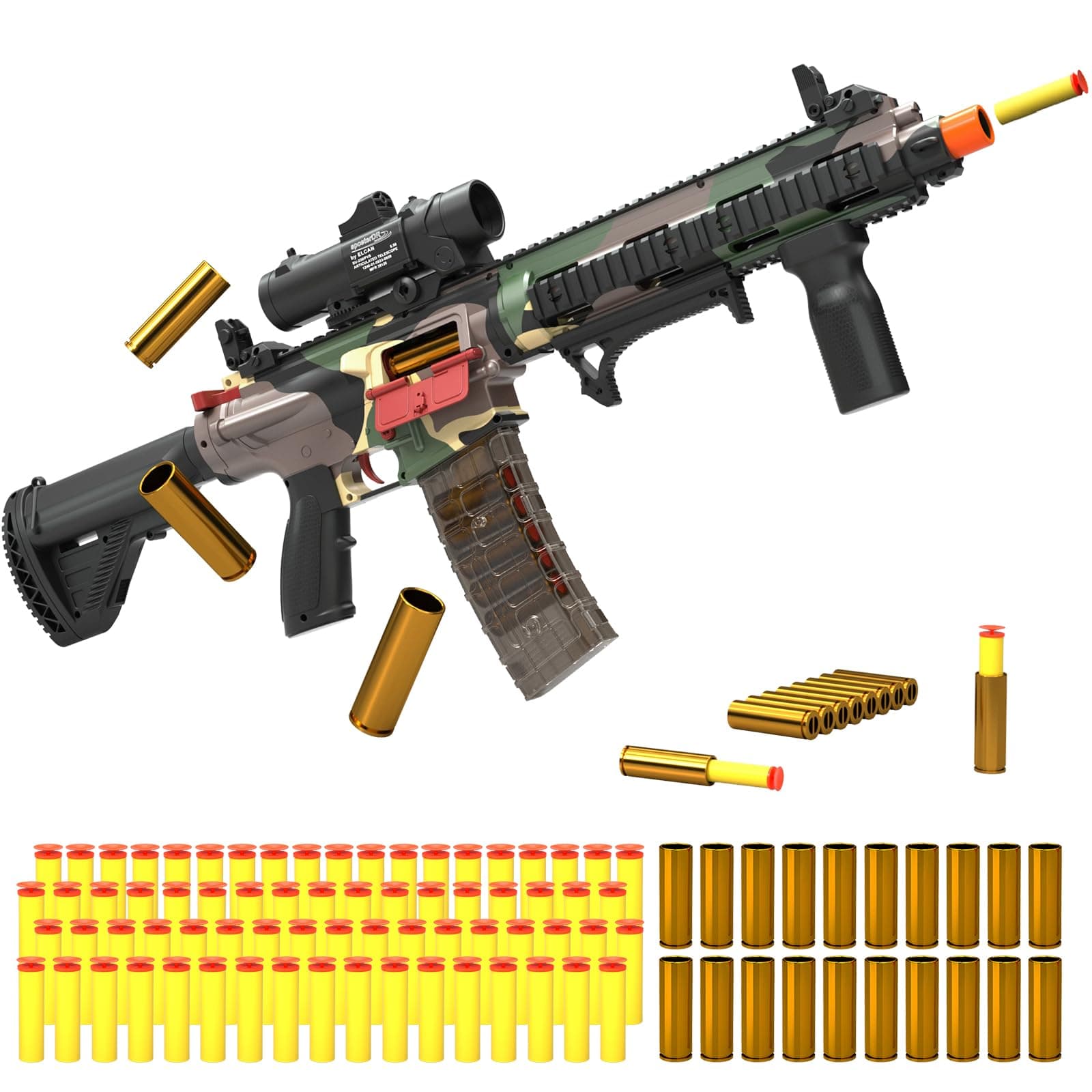 Electric Soft Bullet Toy Gun for Boys, Auto-Manual Shell Ejecting Toy Foam Blasters & Guns with 80 Soft Darts, Shooting Games Educational Toys for 6, 8,12,14+ Kids