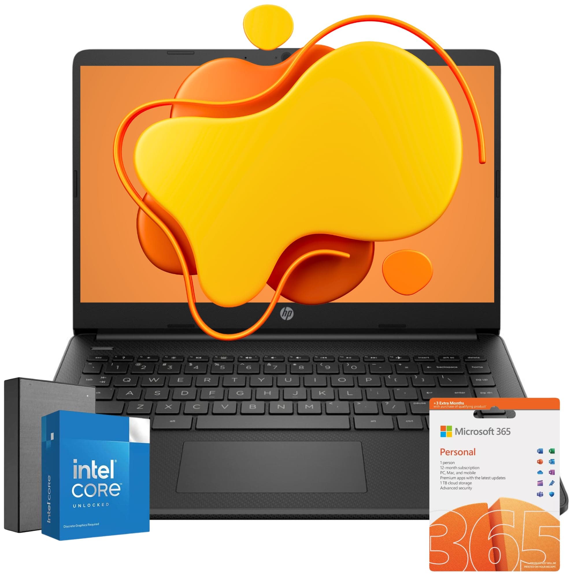 HP 14-Inch Laptop | Thin, Lightweight, & Powerful | 16GB RAM | 512GB External Storage | 64GB Storage Onboard | Free AI Enabled Microsoft 365 | Intel Pentium Core | Windows 11 with Copilot