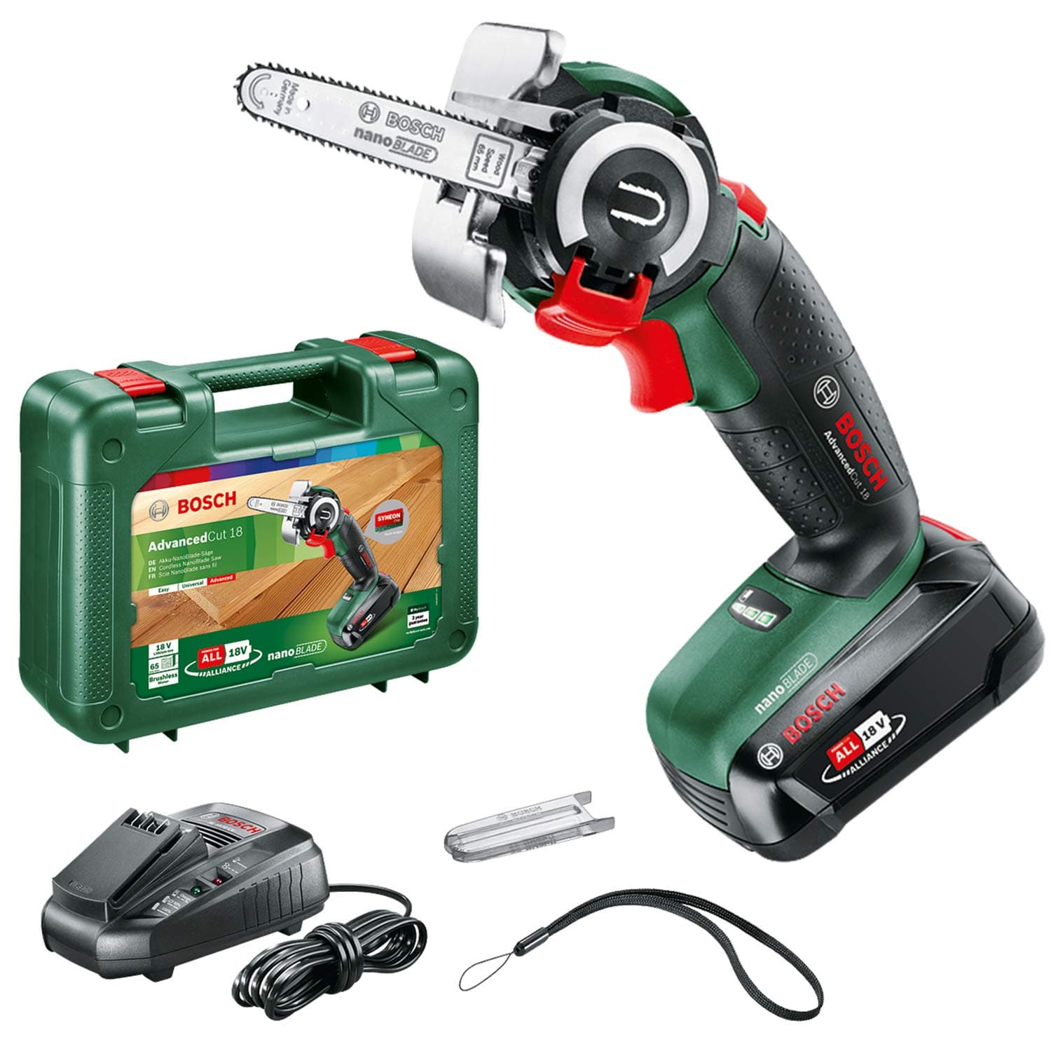 Bosch NanoBlade Cordless Saw AdvancedCut 18 (1x Battery, NanoBlade Technology, 18 Volt System, in Case)