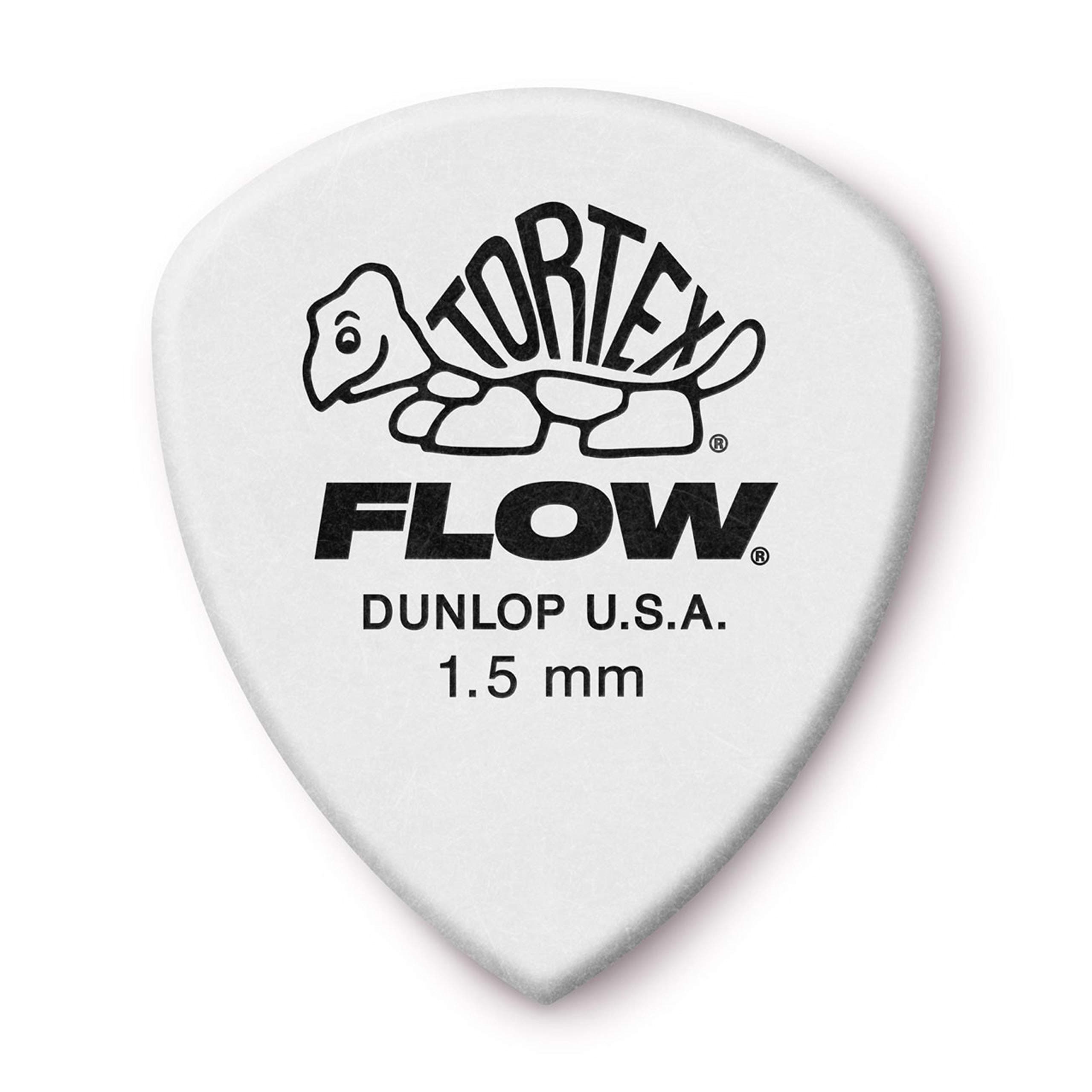DUNLOP TORTEX® FLOW® PICKS – Standard 1.50 mm – White (Set of 12 pieces)