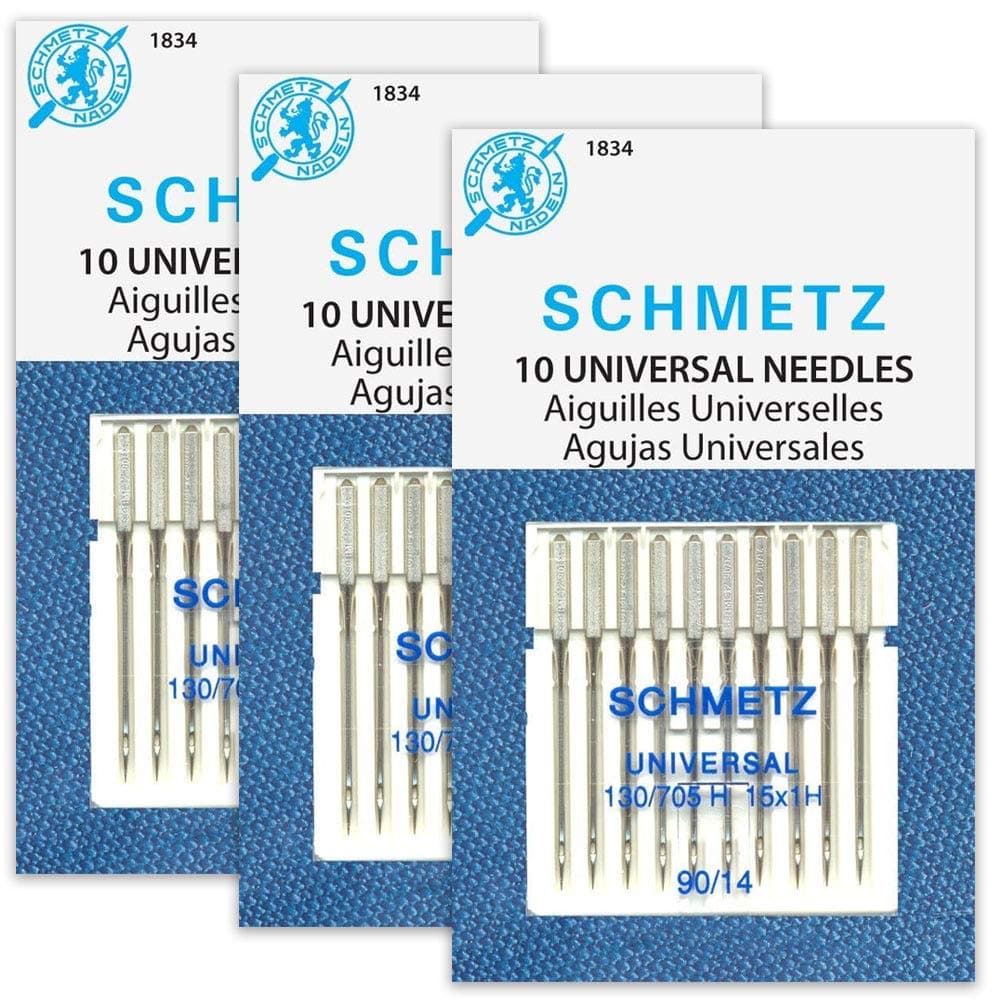 Universal (130/705 H) Household Sewing Machine Needles - Size 90/14-3 Cards - 30 Needles