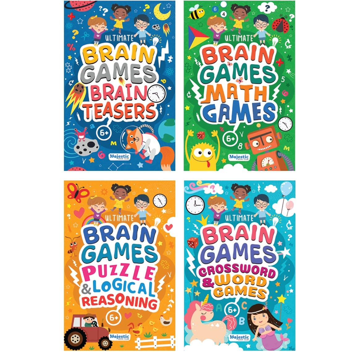 400+ Brain Boosting Activity Book for 6+ Years Old Kids | Set of 4 book - 400+ activities with Maths Games, Brain Teasers, Puzzle & Logical Reasoning, ... | The Book Tree Books (Ultimate grain games)