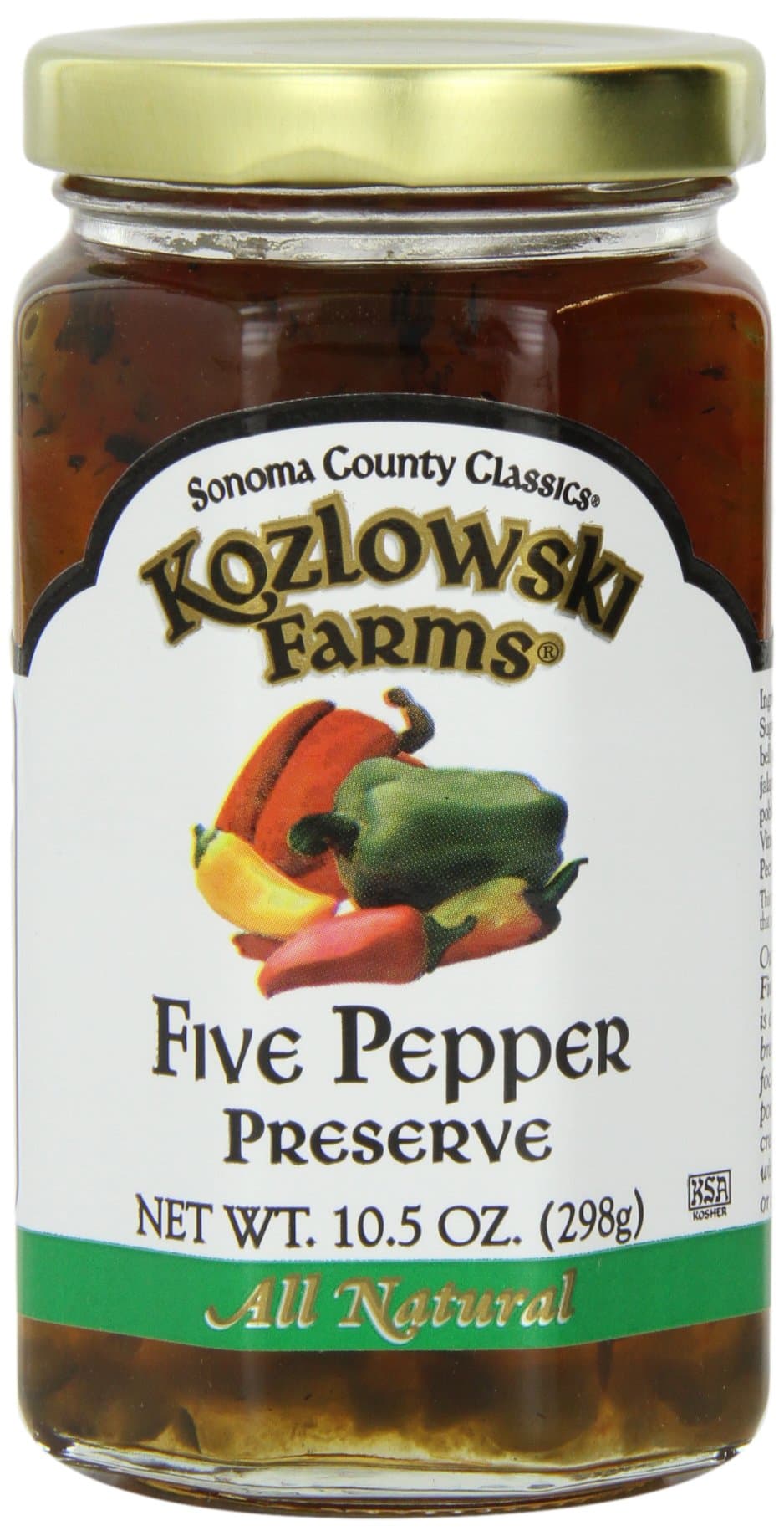 Kozlowski Farms Jam, Five Pepper, 10.5-Ounce (Pack of 6)