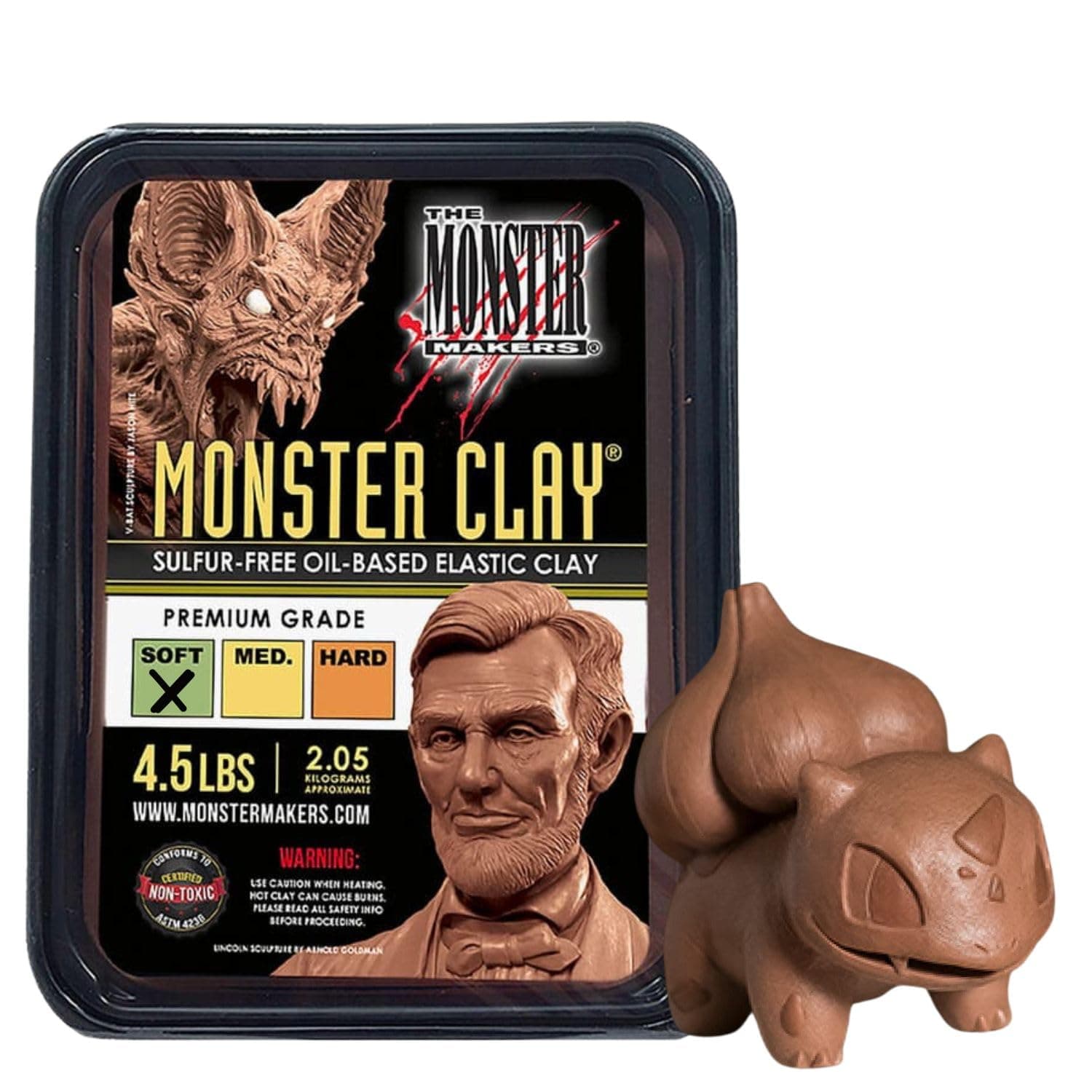 Monster Clay Premium Grade Modeling Clay - Soft - (4.5 lbs)