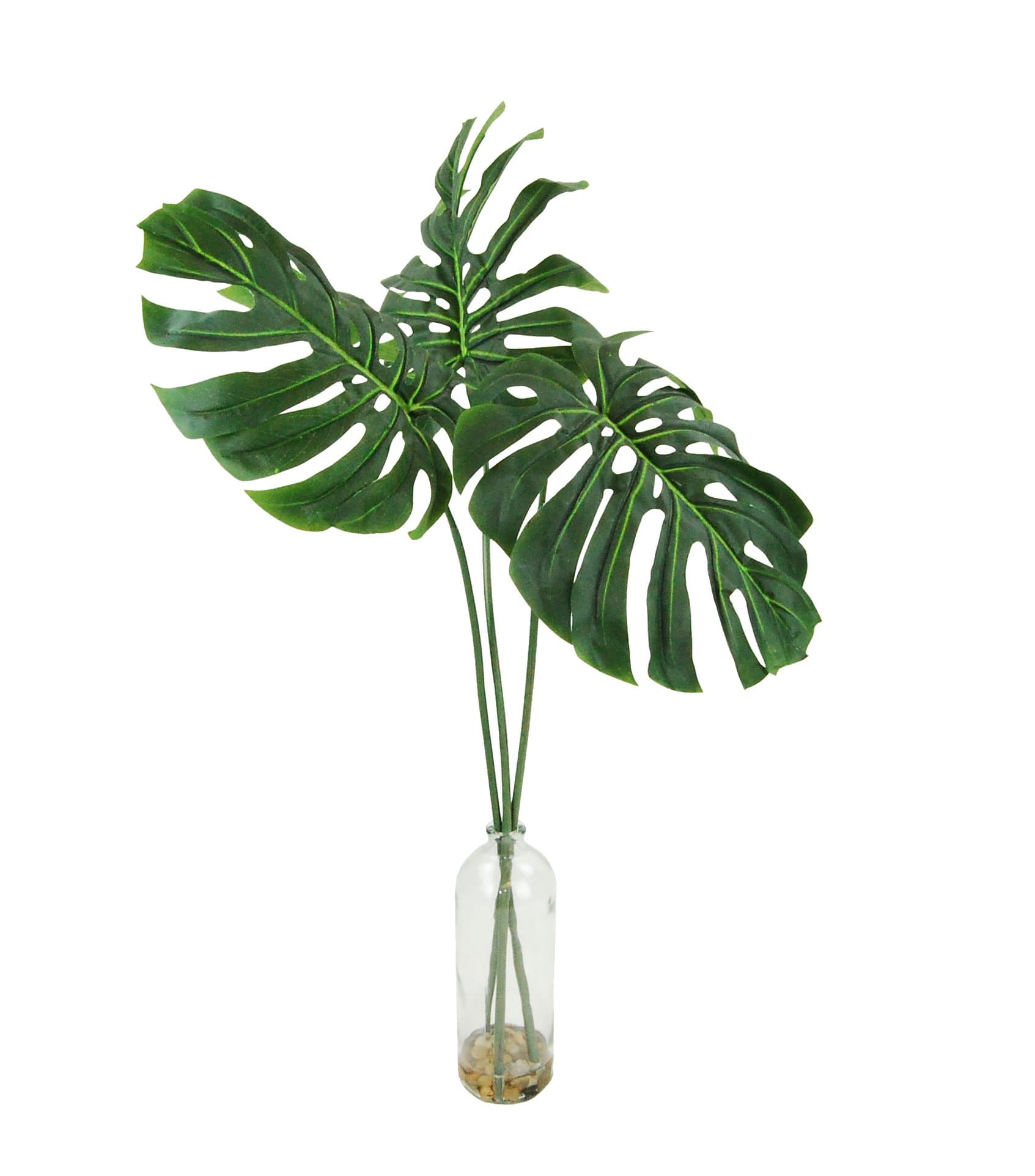 LCG Floral 16W100P Philodendron Leaf's in a Chunky Bottle