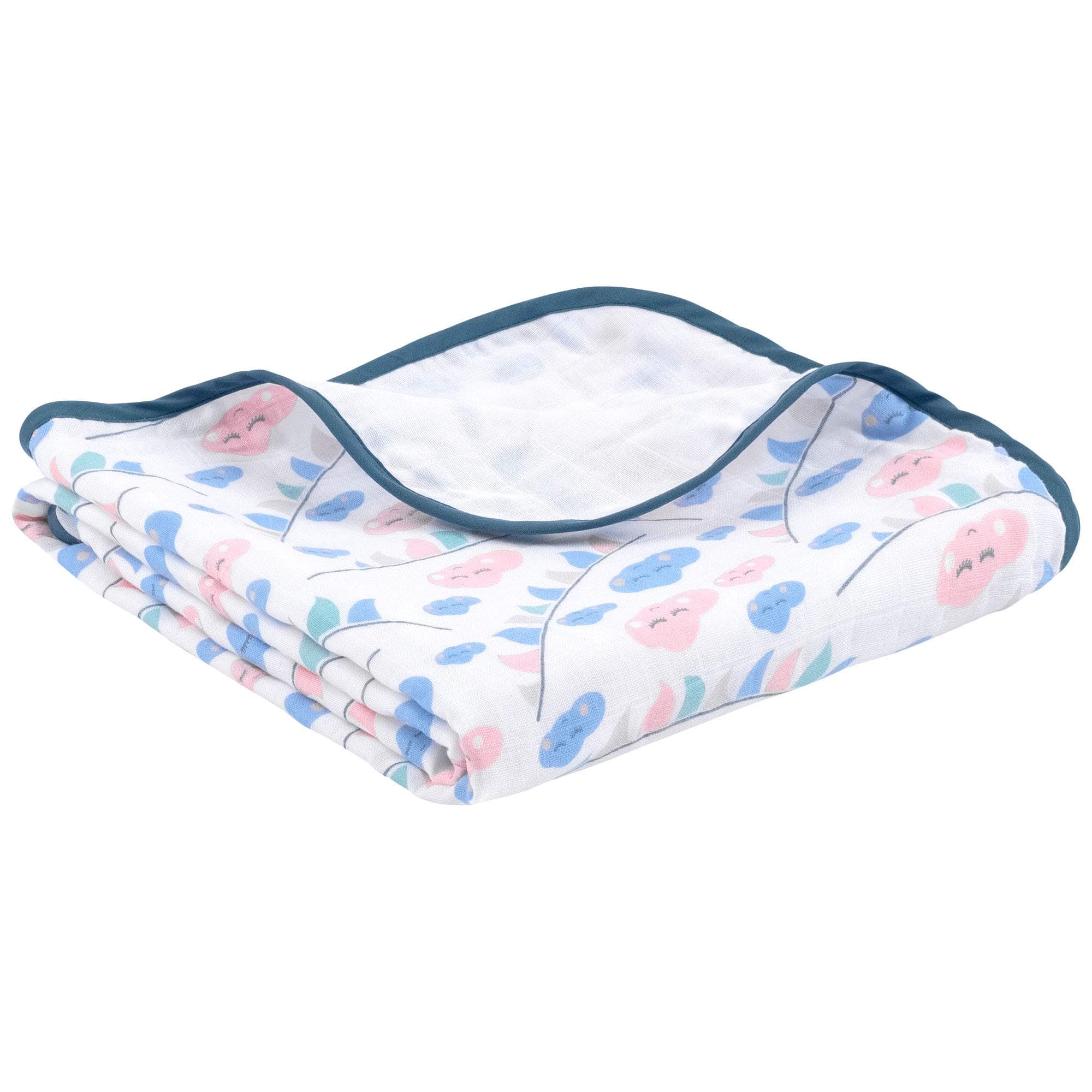 emma & noah Baby Snuggle Blanket, Extra Soft, 100% Cotton, Size: 120x120 cm, 4-Layered, Ideal as Baby Blanket, Blanket for Pram, Crib and Baby Bed, Nursing Cover (Clouds)