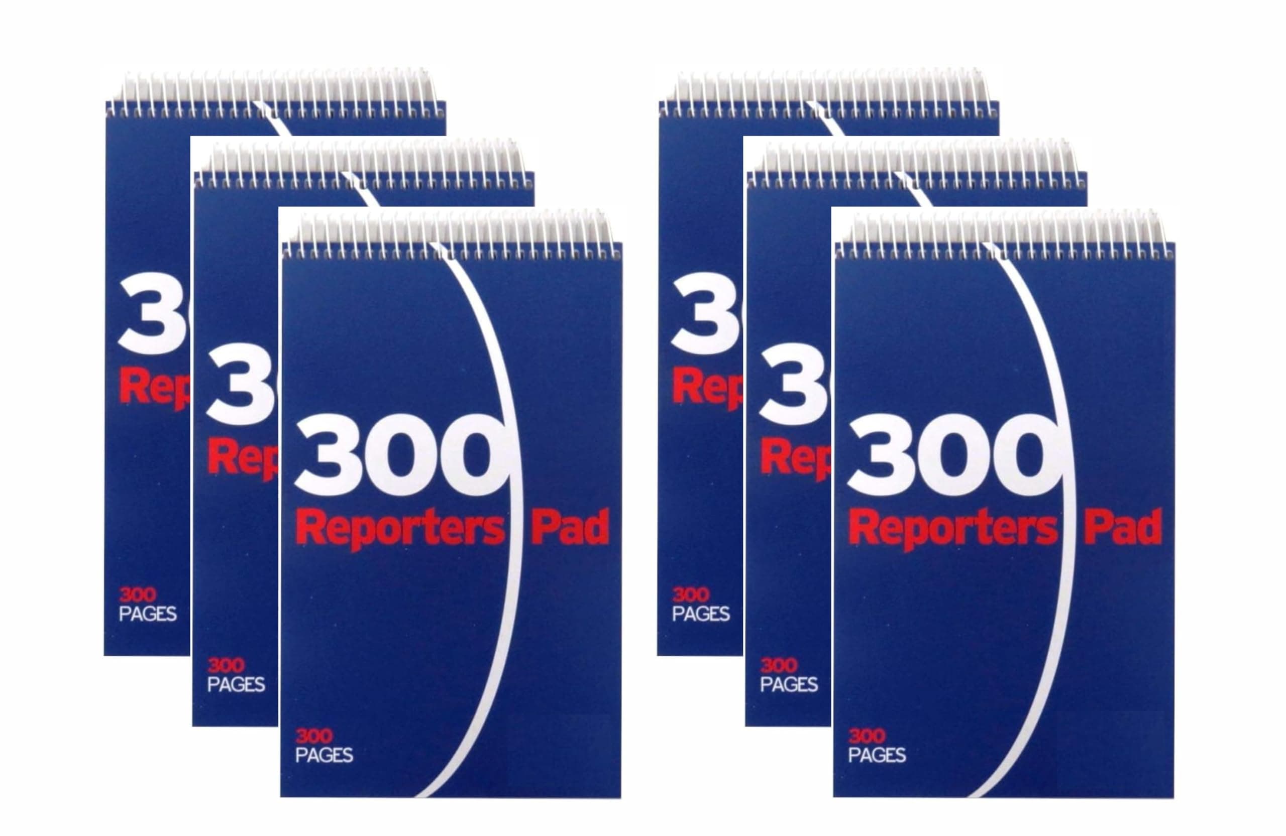 spiral reporter’s notepad wirebound notebook 210x124mm (Pack of 6 Pads, 300 pages)