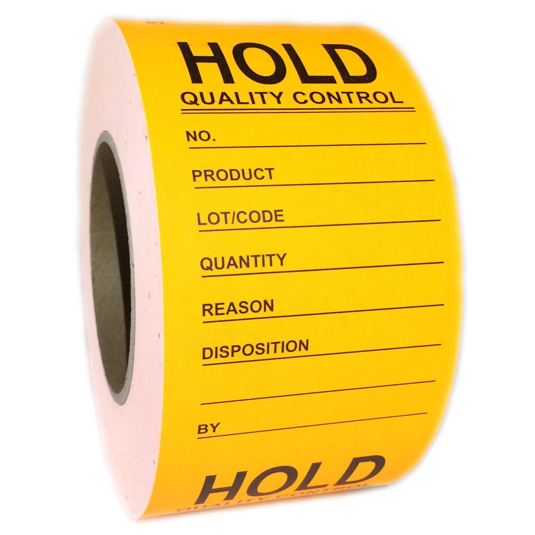 Orange "Hold Quality Control" Labels - 3" by 5" - 500 ct