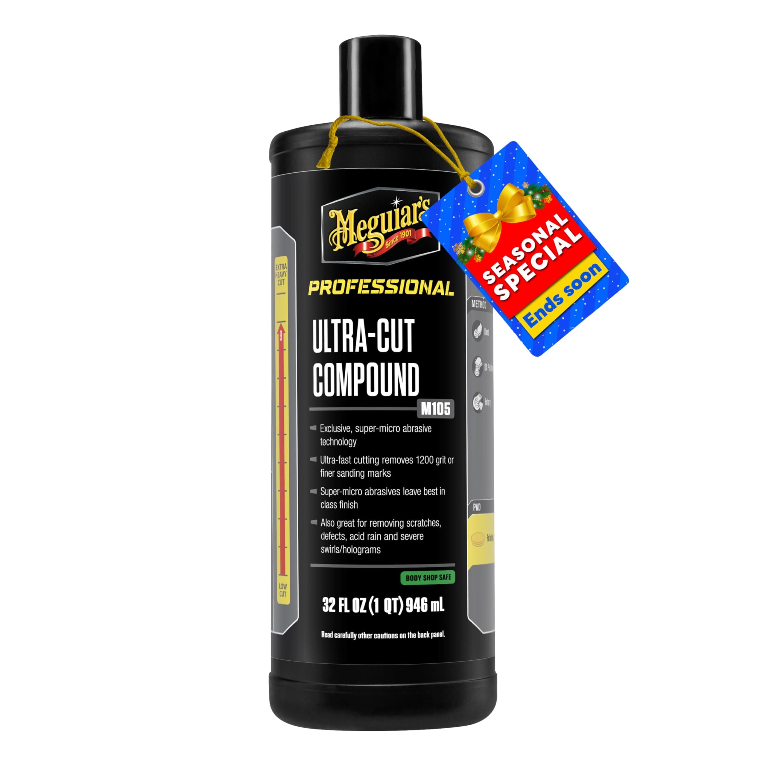 Meguiar's Mirror Glaze M105 ウルトラカットコンパウンド 32液量オンス (1パック) - パッケージは異なる場合があります