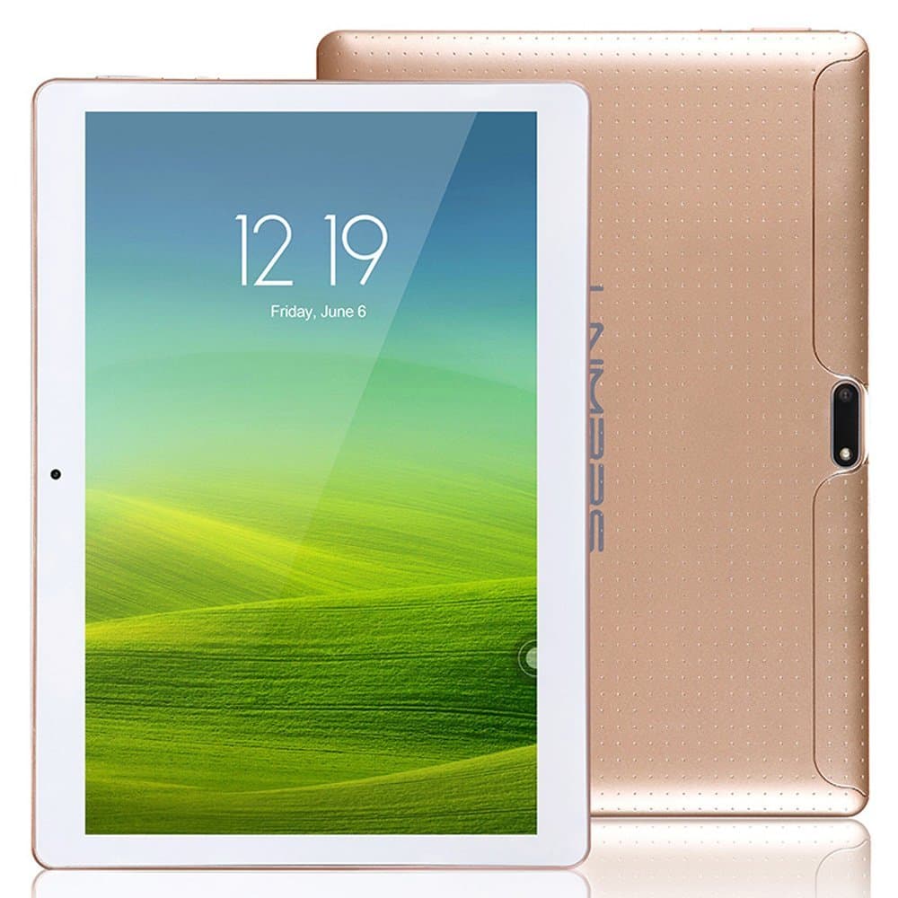 LNMBBS 10.1" Tablet PC Quad Core (3G/Wi-Fi Google Android Lollipop, 2GB RAM, 16GB HDD, Bluetooth, OTG, Dual SIM-card, Dual-camera) - Gold
