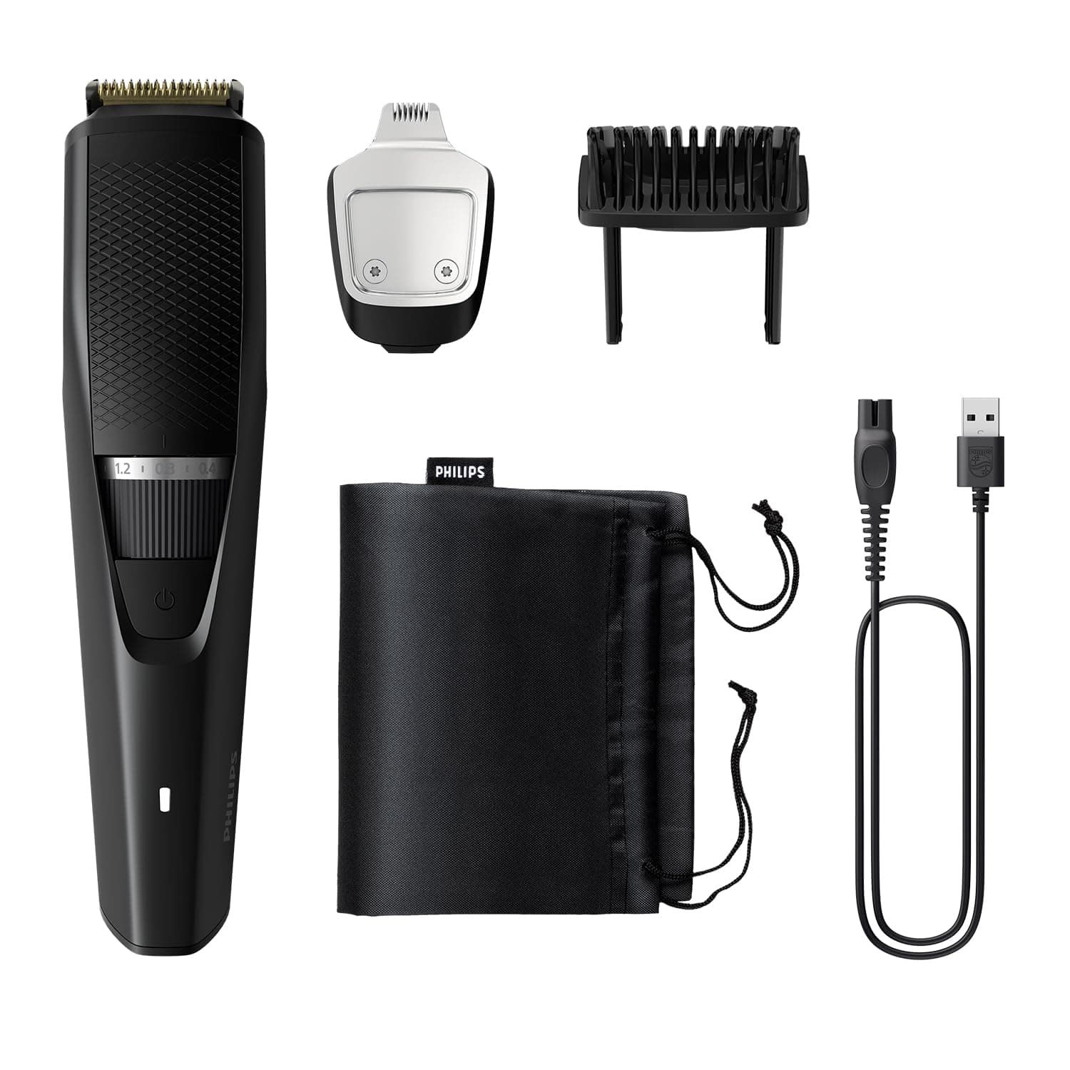 Philips Pro Beard Trimmer and Styler for Men| Titanium Blades| 2.5x Higher Precision| Beard Sense Tech|5 Mins Quick Charge| 20 Length Settings| 6X Longer Battery Life| New Model - BT3441/30