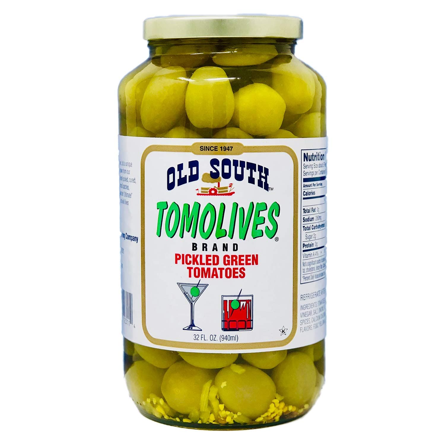Tomolives, Pickled Green Tomatoes, 32 Ounces (1 Each)