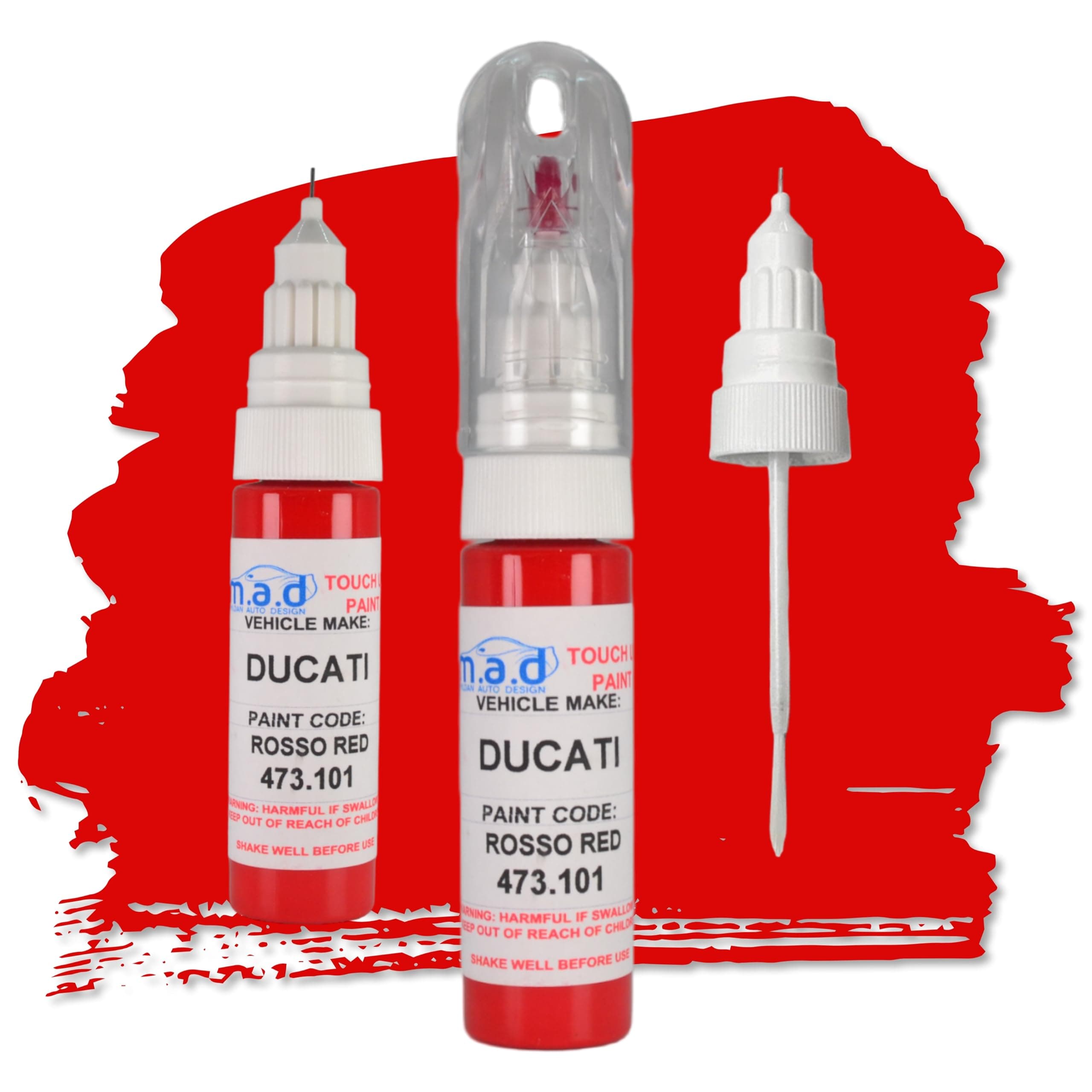 madAUTO DUCATI 473.101 DUCATI RED PAINT TOUCH UP PEN ROSSO RED MOTORBIKE BIKE (JUST PAINT)