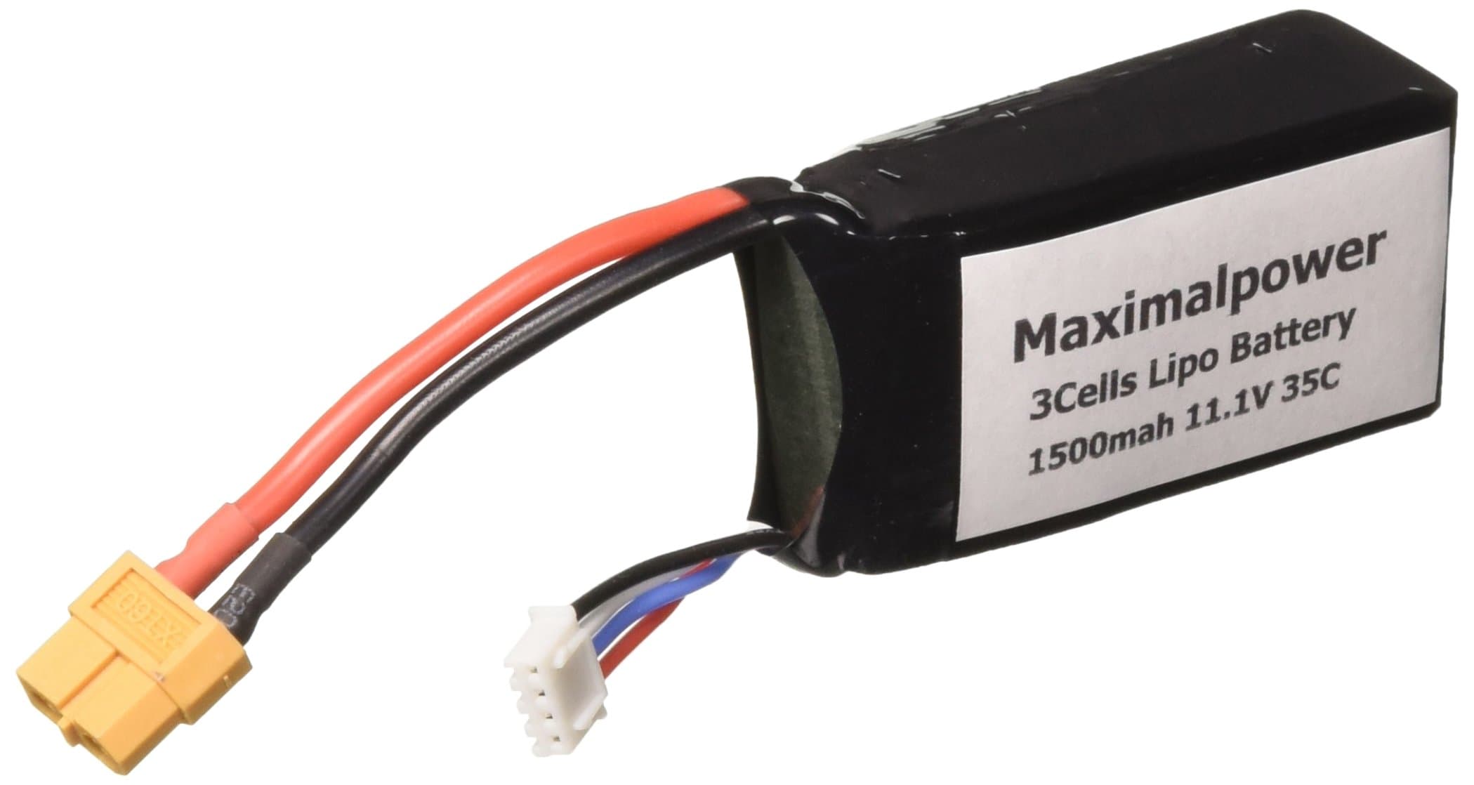 MaixmalPower LiPo Battery with XT60 Connector for PARROT AR.DRONE 2.0 & 1.0 1500mAh 11.1V 35C - 70C