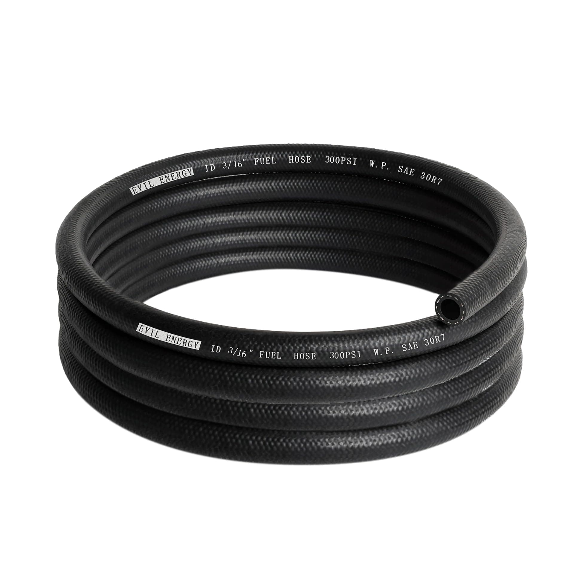 EVIL ENERGY 3/16 Fuel Hose Line Push Lock NBR Rubber SAE 30R7 10FT 300PSI