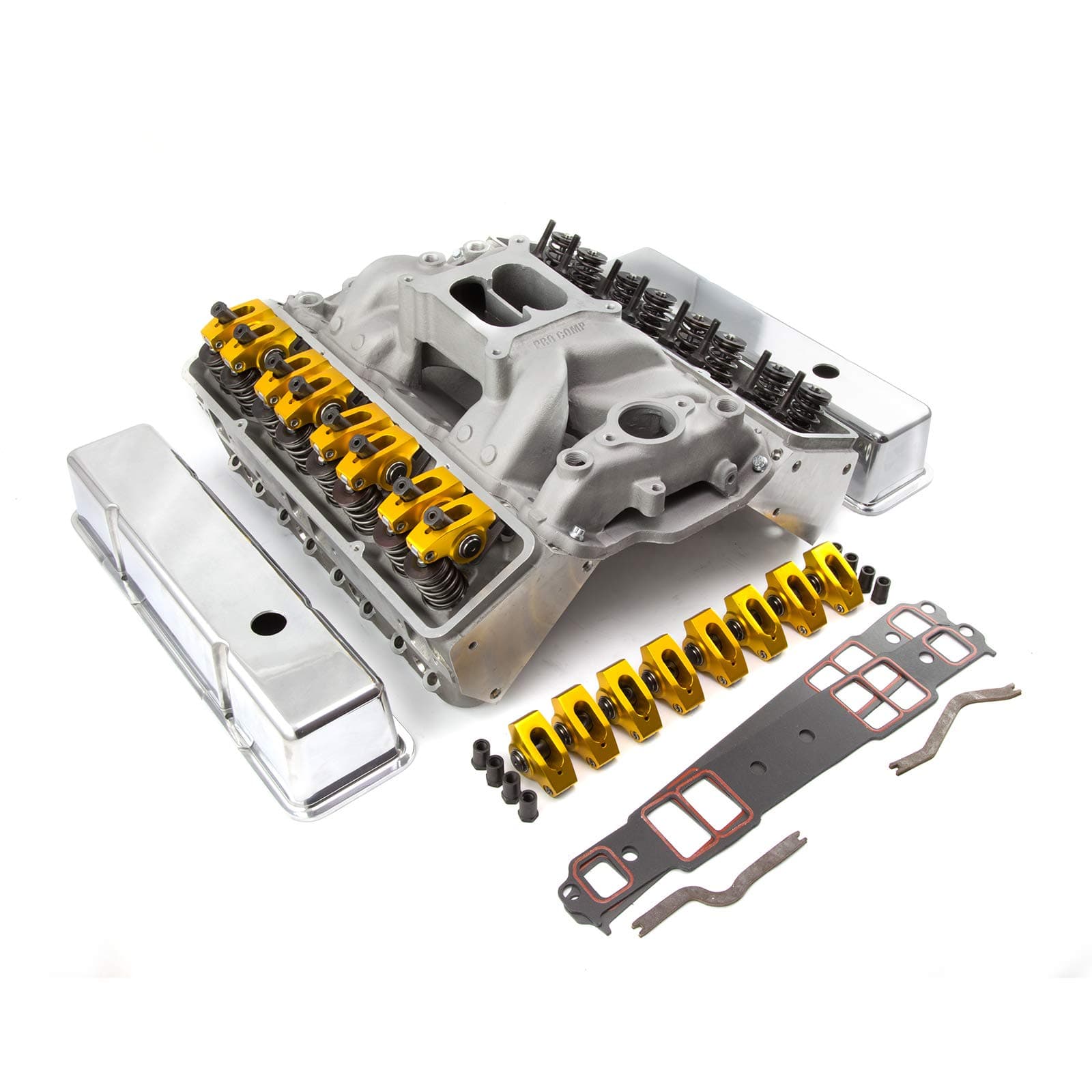 Speedmaster PCE435.1005 Compatible with Chevy SBC 350 Straight Plug Solid FT Cylinder Head Top End Engine Combo Kit