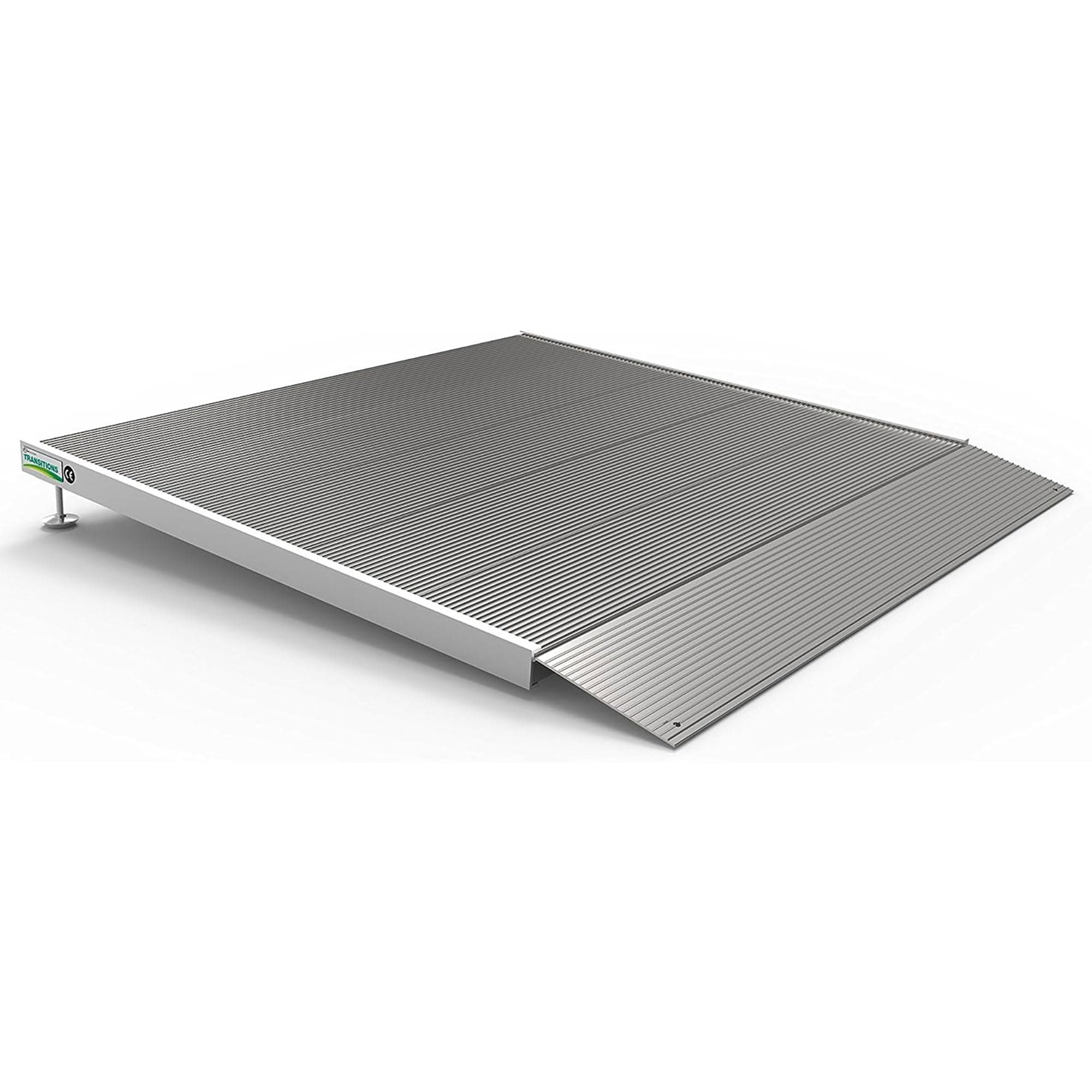EZ-ACCESS TRANSITIONS 36 Inch Portable Self Supporting Aluminum Angled Entry Threshold Ramp Ideal for Uneven Surfaces or Single Step Rises