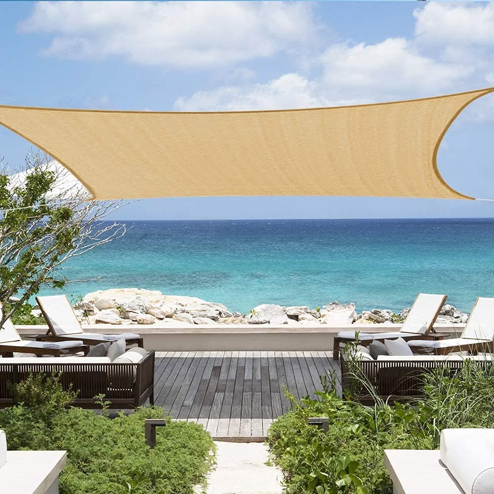 AMINAC Sun Shade Sail, 3 x 4 m Rectangle Awning, 95% UV Block Canopy, Perfect for Outdoor Patios Garden Backyard Pergola Decking Swimming Pool