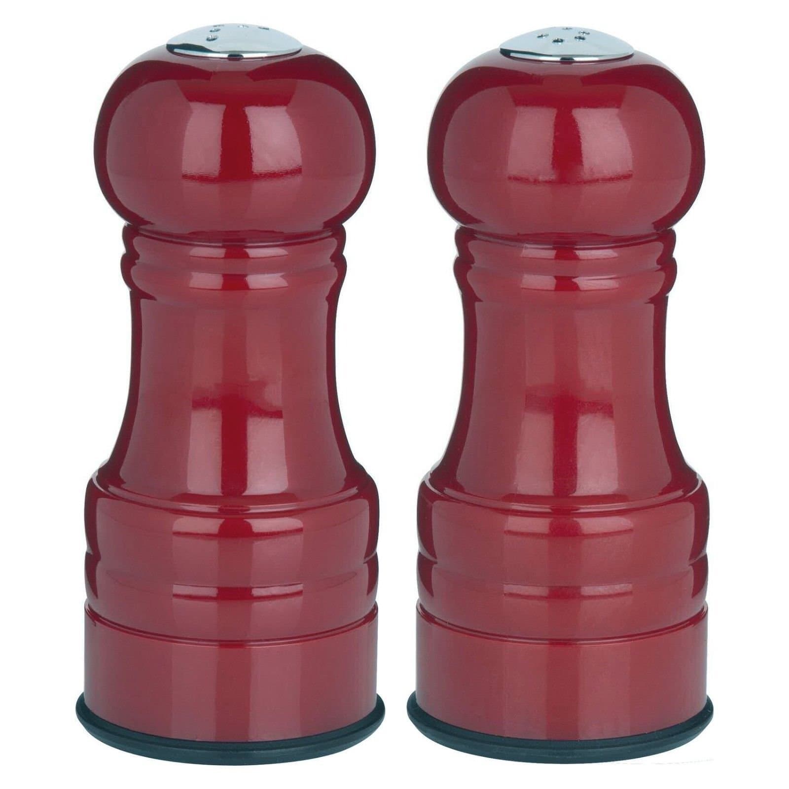 Trudeau Maison Century 4.5" Salt & Pepper Shaker Set - Dark Gloss Red