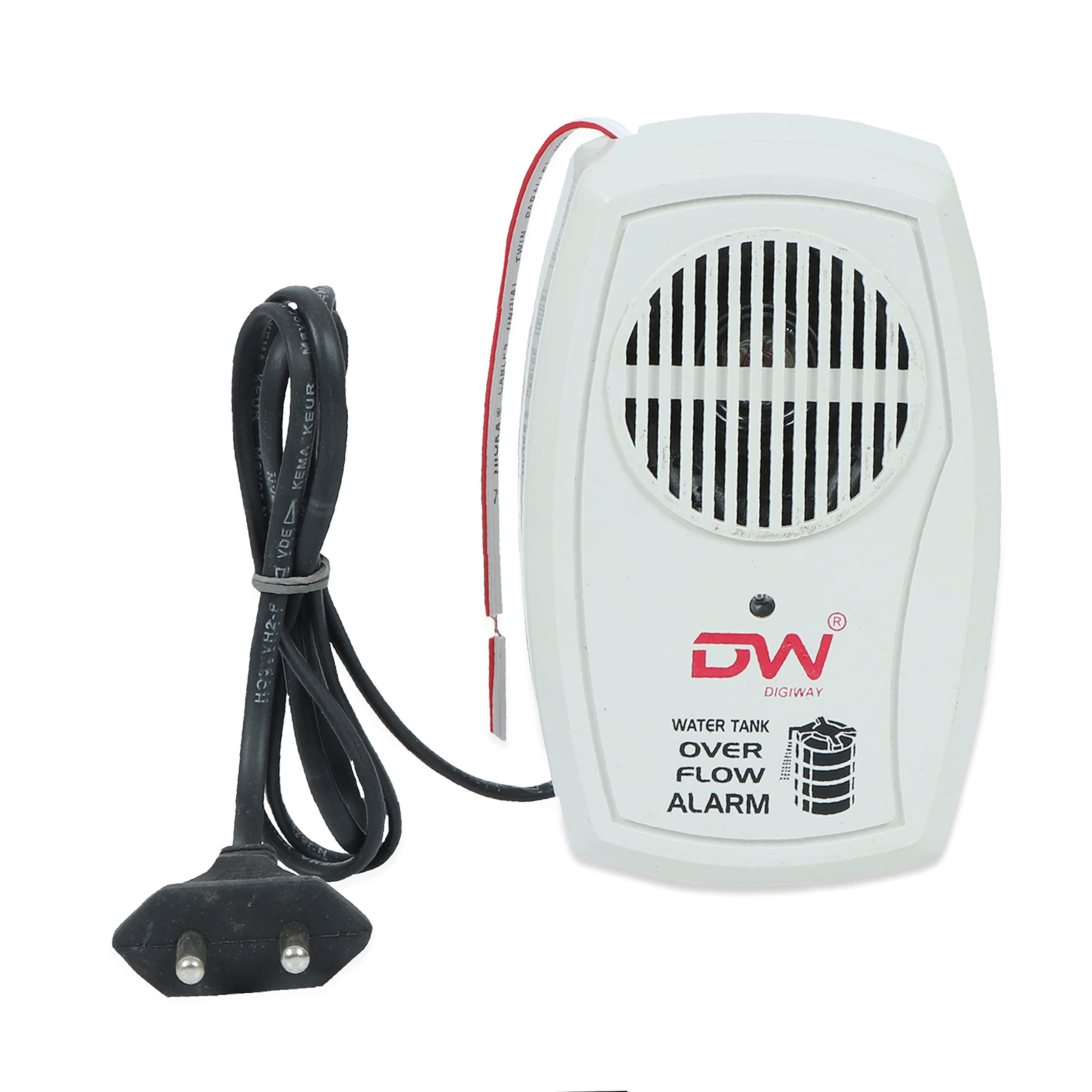 Digiway Water Tank Alarm Overflow Bell | Water Overflow Alarm with Sensor, Voice Sound, White