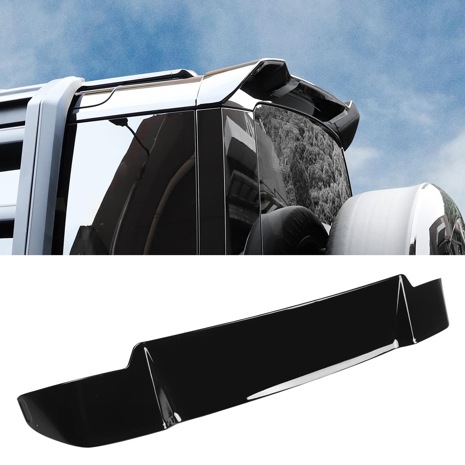 Rear Tail Spoiler Wing Trunk Lip Compatible with 2020-2024 Land Rover Defender 90 110 130 Exterior Accessories ABS Plastic Gloss Black