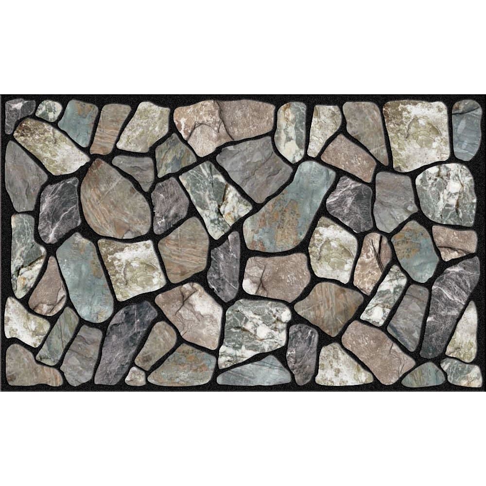 Apache Mills Masterpiece Flagstone Grey Stone Door Mat, 18-Inch by 30-Inch