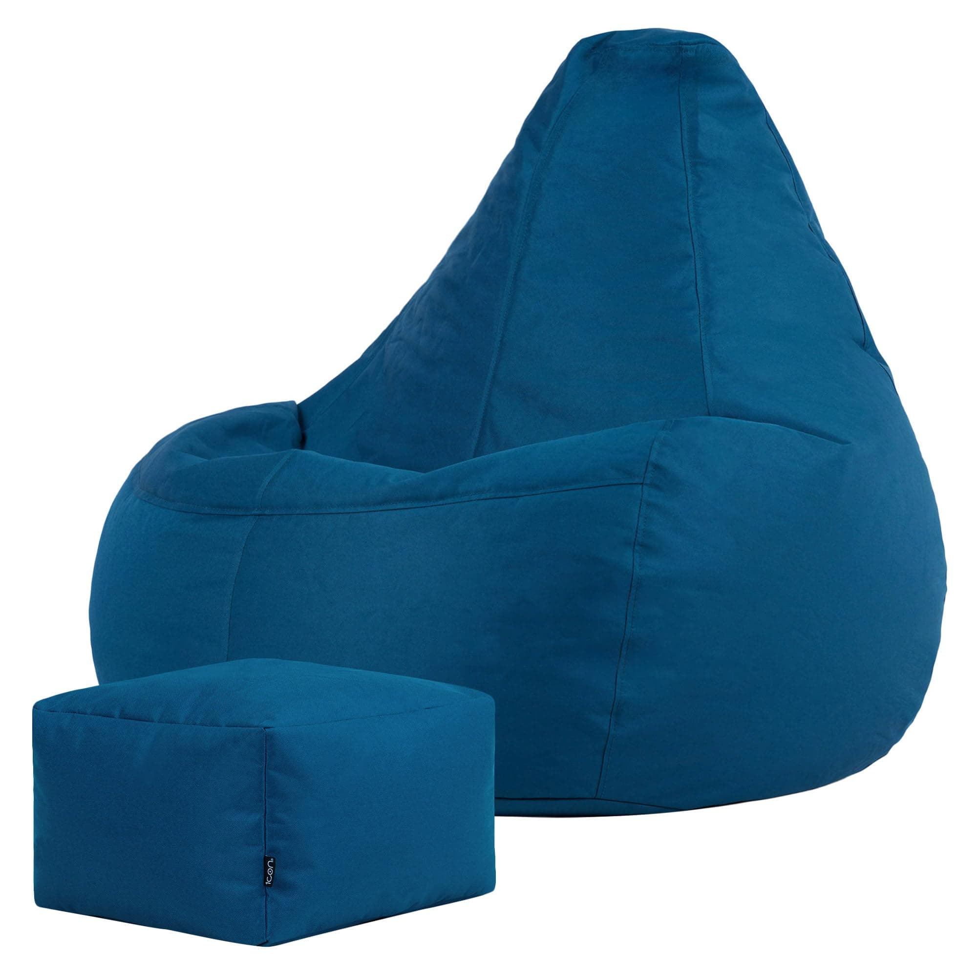 Bean Bag Bazaar Dalton Gaming Bean Bag and Footstool, Teal, Water Resistant Fabric, Large Outdoor Beanbag with Filling Included, Gaming Chair, Outdoor Seating, Garden Furniture