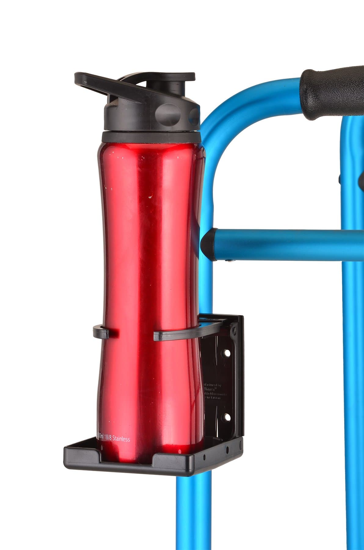 Adjustable Cup Holder for Walkers, Rollators & Wheelchairs – Folding Drink Holder Fits 3/4”, 7/8” & 1” Tubes, Holds 2.25”–3.75” Cups, Durable, Easy Install