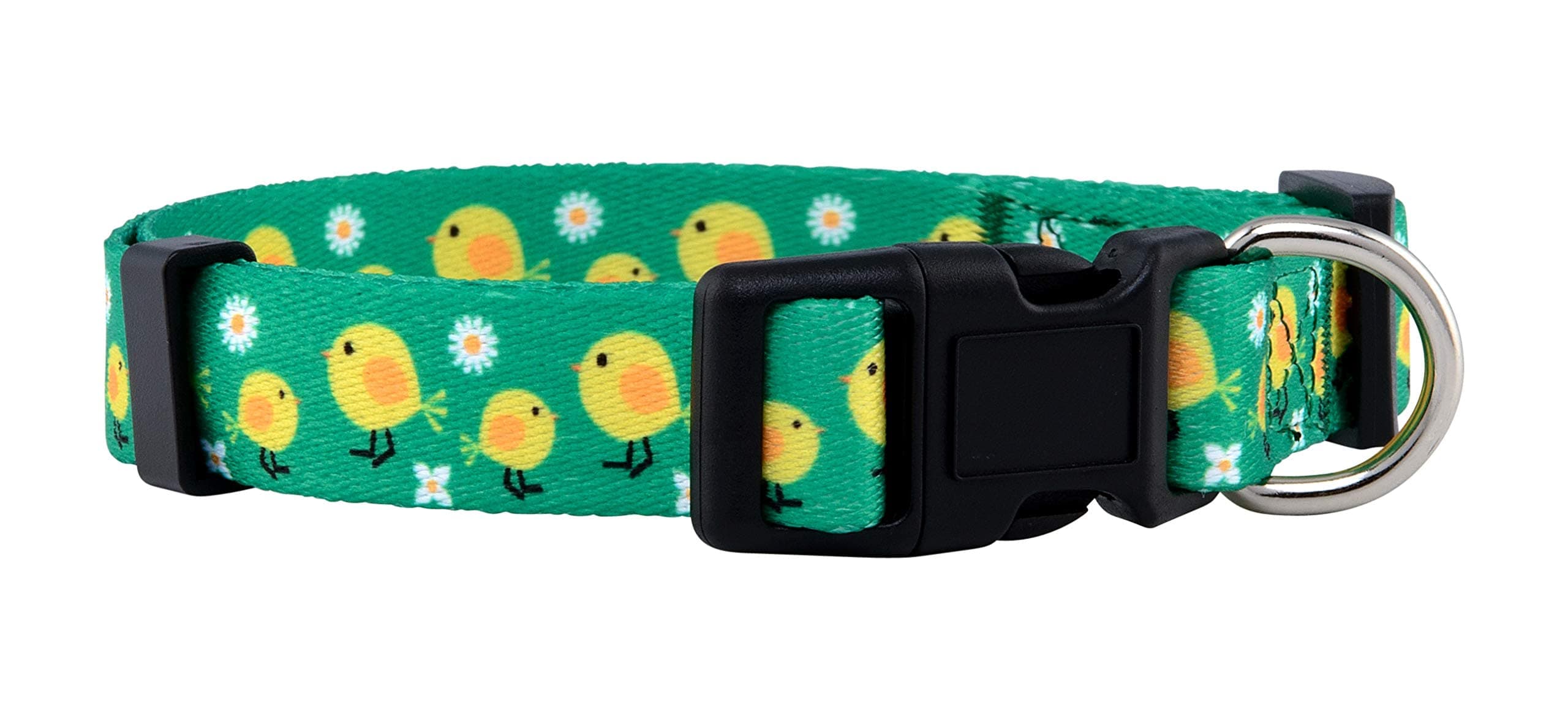 Native Pup Easter Dog Collar, Cute Spring Gift for Puppies, Pink Pastel, Eggs, Chicks, Bunny Adjustable for Small, Medium, Large Breeds (Chicks, Small)