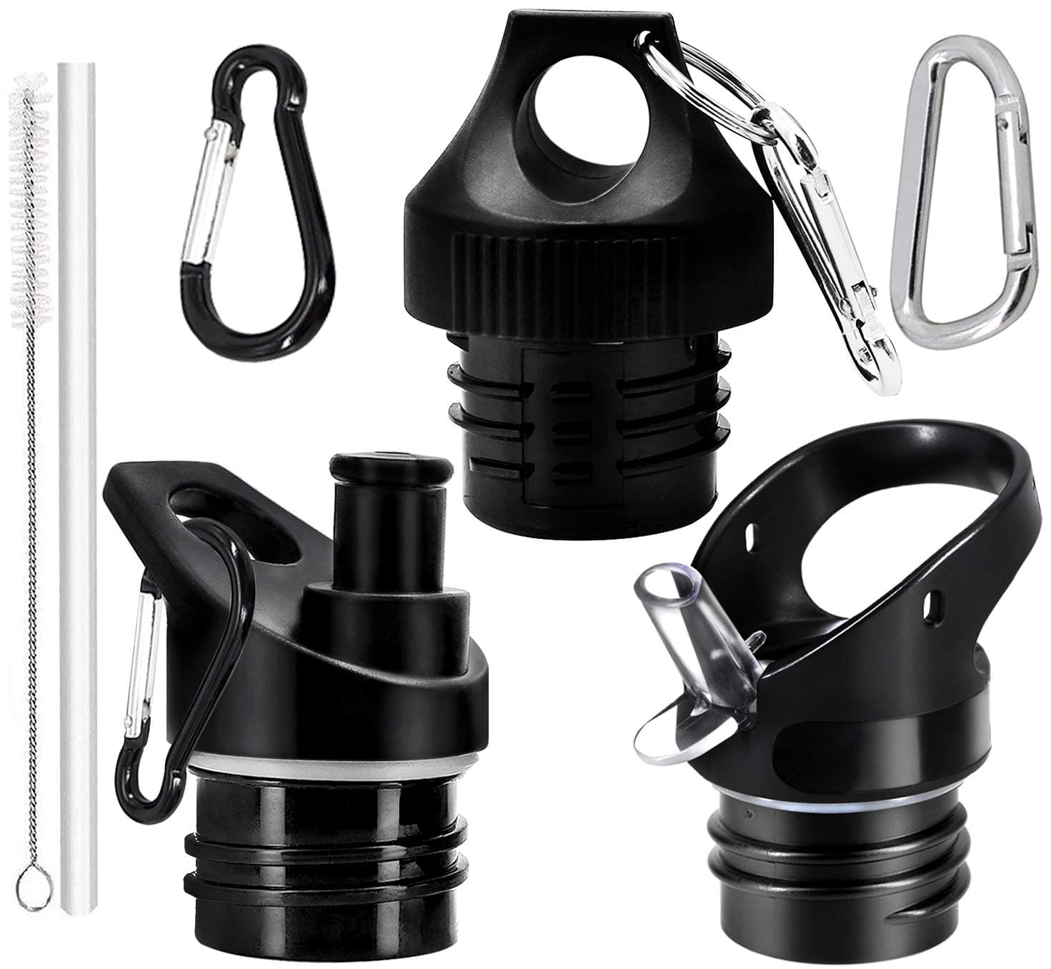 3pc Straw Lid for Hydro Flask Water Bottle Replacment Lids For Hydro Flask 18 21 24 oz Simple Modern Ascent, Takeya, Thermoflask Standard Mouth Bottle-3 Sports Lids With Straw