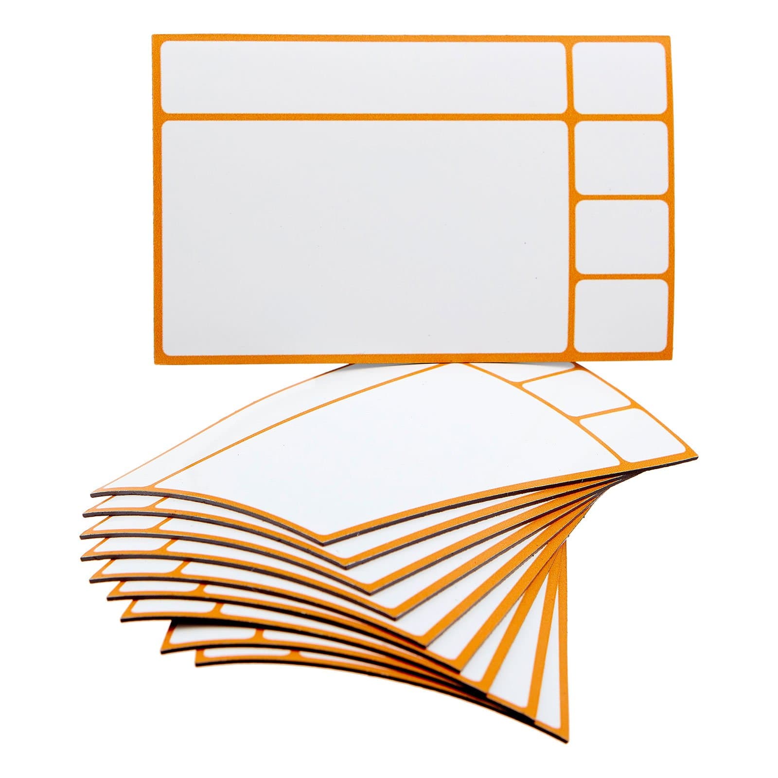 SMILEYBOARD - Magnetic cards – Pack of 10 – 4 fields can be written on – Colour: Orange – Scrum Boards.