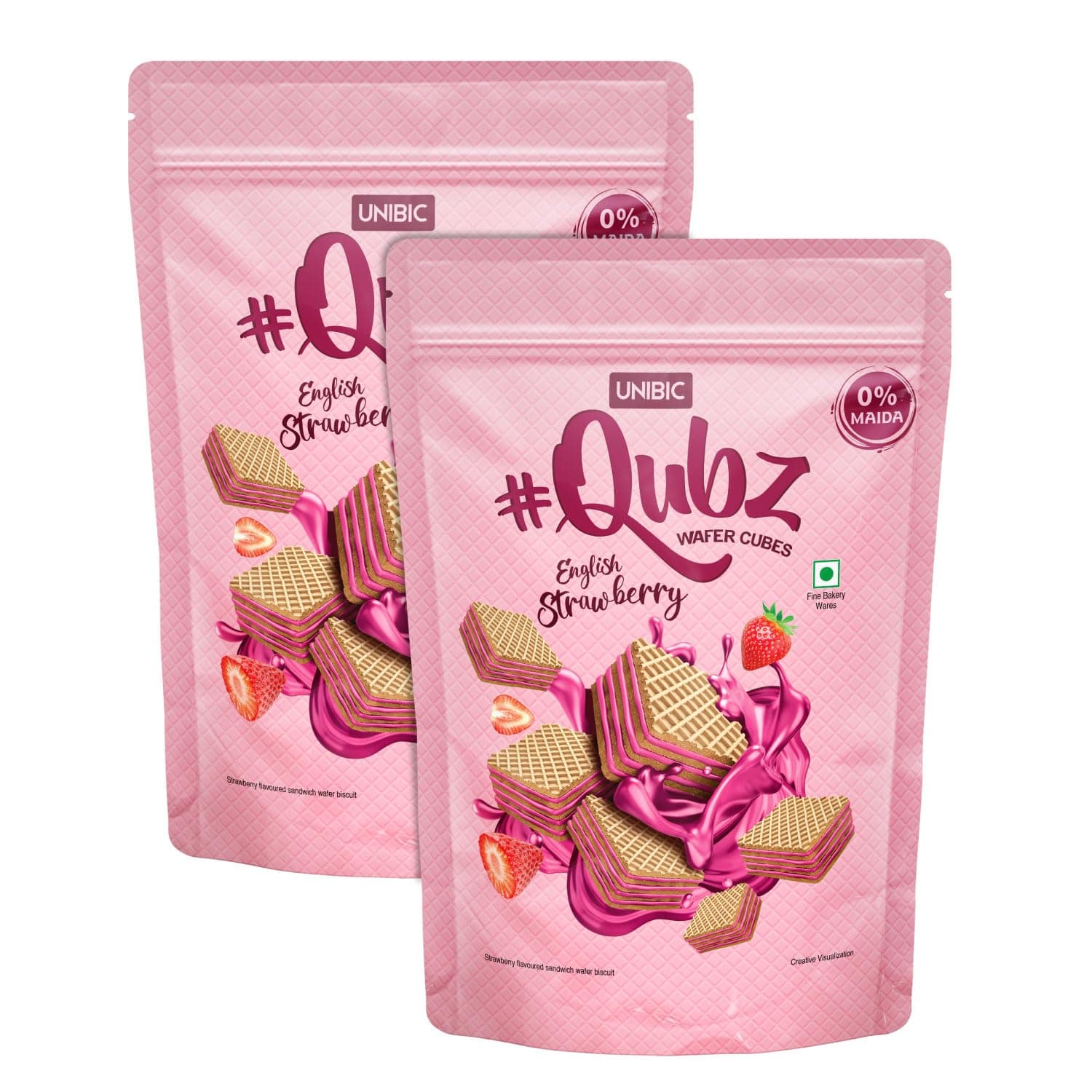 Unibic Wafer Qubz Strawberry 240gm