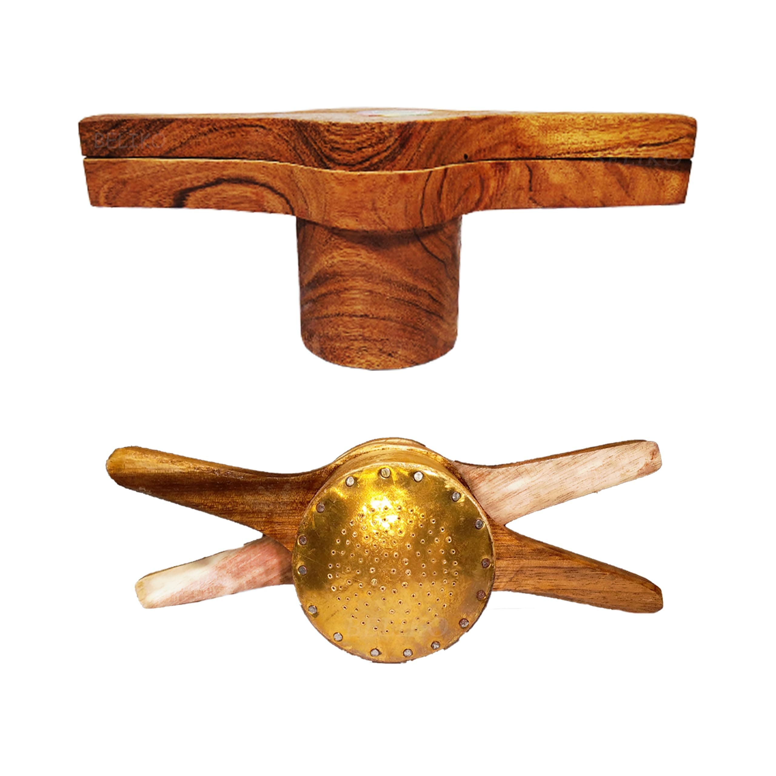 Handmade Wooden idiyappam Maker Kitchen Press Tool and chakli Press Maker Sev Sancha Maker with Brass Bottom Sheet