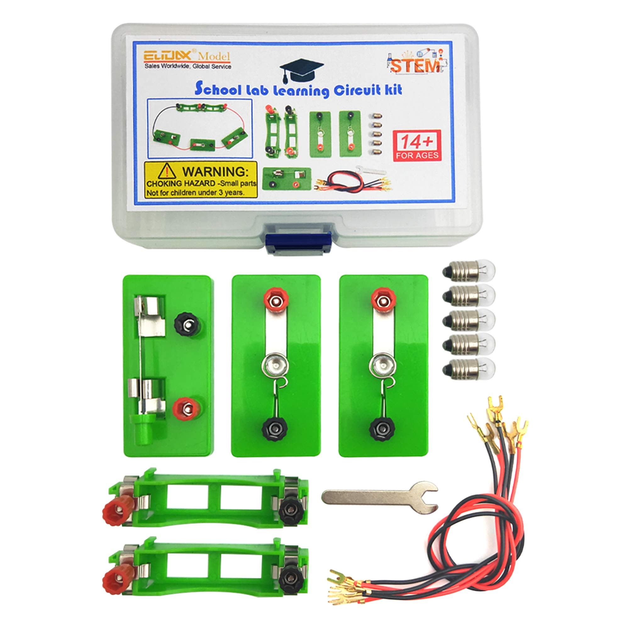 EUDAX Physics Science Lab Learning Circuit kit,Electricity Experiment Set,Building Circuits for Student Junior Senior High School Students (Basic kit)
