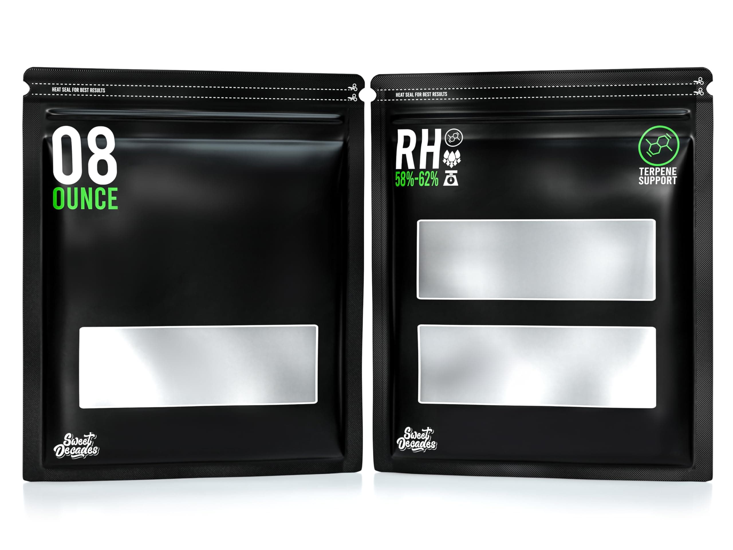 15 Pack - 1/2 Pound Terpene Curing Bags 58%-62% Humidity Control - Lock & Seal Storage Heat Sealable 14x12x5 Inch (8oz, 1/2 lb)