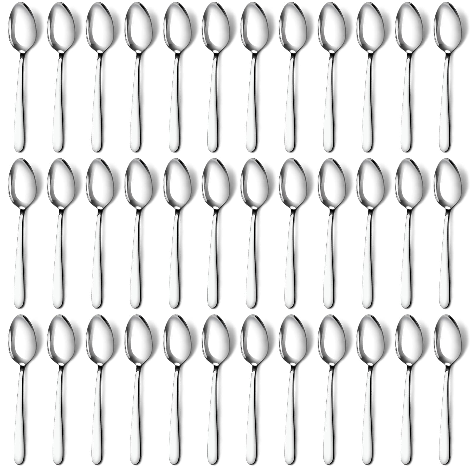 Pleafind 36-Pcs Dinner Spoons Set (7.4 inch), Spoons Silverware, Stainless Steel Spoon, Mirror Polished Tablespoon, Silverware Spoon for Home, Kitchen, Restaurant, Dishwasher Safe