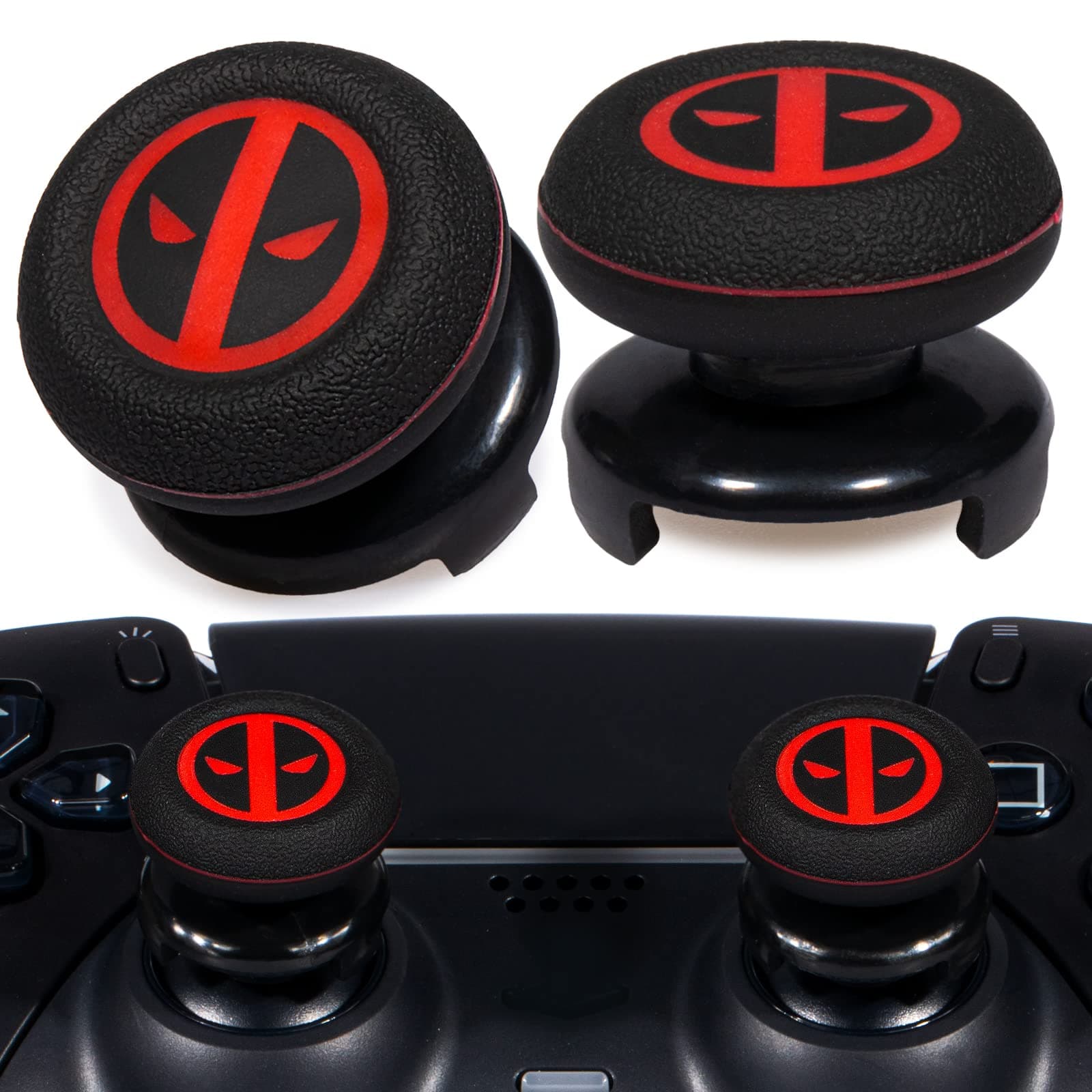 FPS Thumbstick Extender & Printing Rubber Silicone Grip Cover 2 Sets for PS5 & PS4 Controller (Immortal)