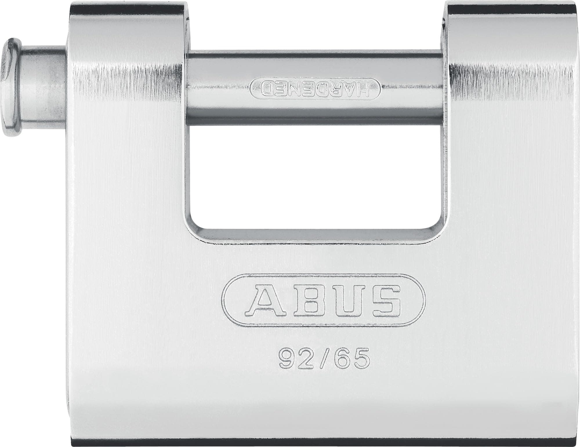 Monobloc padlock 92/65 - Brass lock with steel casing - for vending machines, roller grilles and much more - with thick bolt - ABUS security level 7 - silver