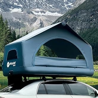 Shell Wing Inflatable Floatable Rooftop Tent - 2 Man Portable Easy Set-up Four Season Windproof, Waterproof and Sun Resitant Camping Dome Roof Top Tent Suitable for Cars, SUVs, Travel