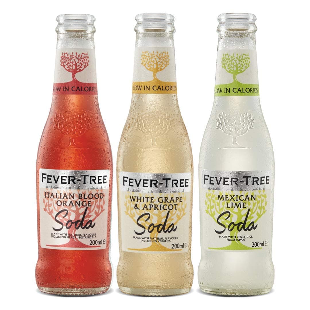 Fever-Tree Premium Flavoured Soda Mixed Selection Pack - 20cl (Italian Blood Orange, White Grape & Apricot, Mexican Lime) (6 Pack)