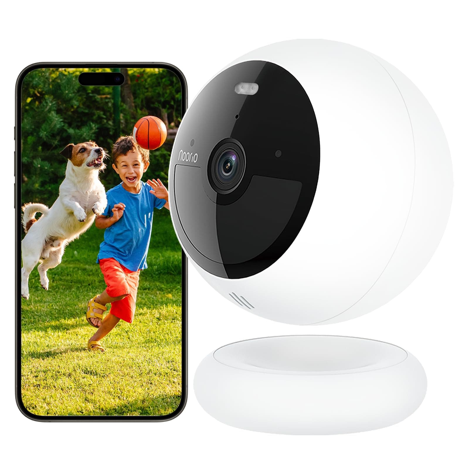 2025 Noorio B200 Security Camera, Outdoor, 2 Megapixels, Wireless, Magnet, Fully Wireless, Surveillance Camera, Rechargeable, IP66 Waterproof and Dustproof, Surveillance Camera, Voice Calls, Motion Sensor, Free AI Motion Detection, Color Night Vision, App Notifications, Indoor, Easy Installation