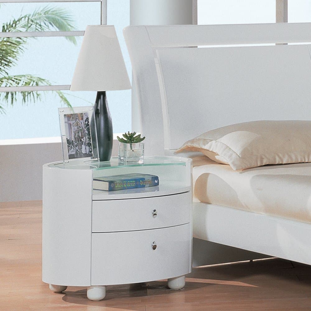 Emily 2 Drawer Nightstand Color: Glossy White