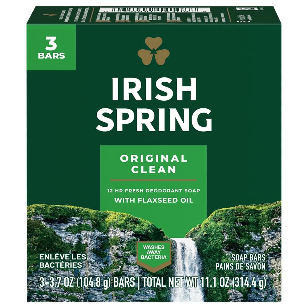 Colgate Palmolive Co 14177 "Irish Spring" Original Scent Deodorant Bath Soap 3.75 Oz, 3-Count by Colgate Palmolive Co