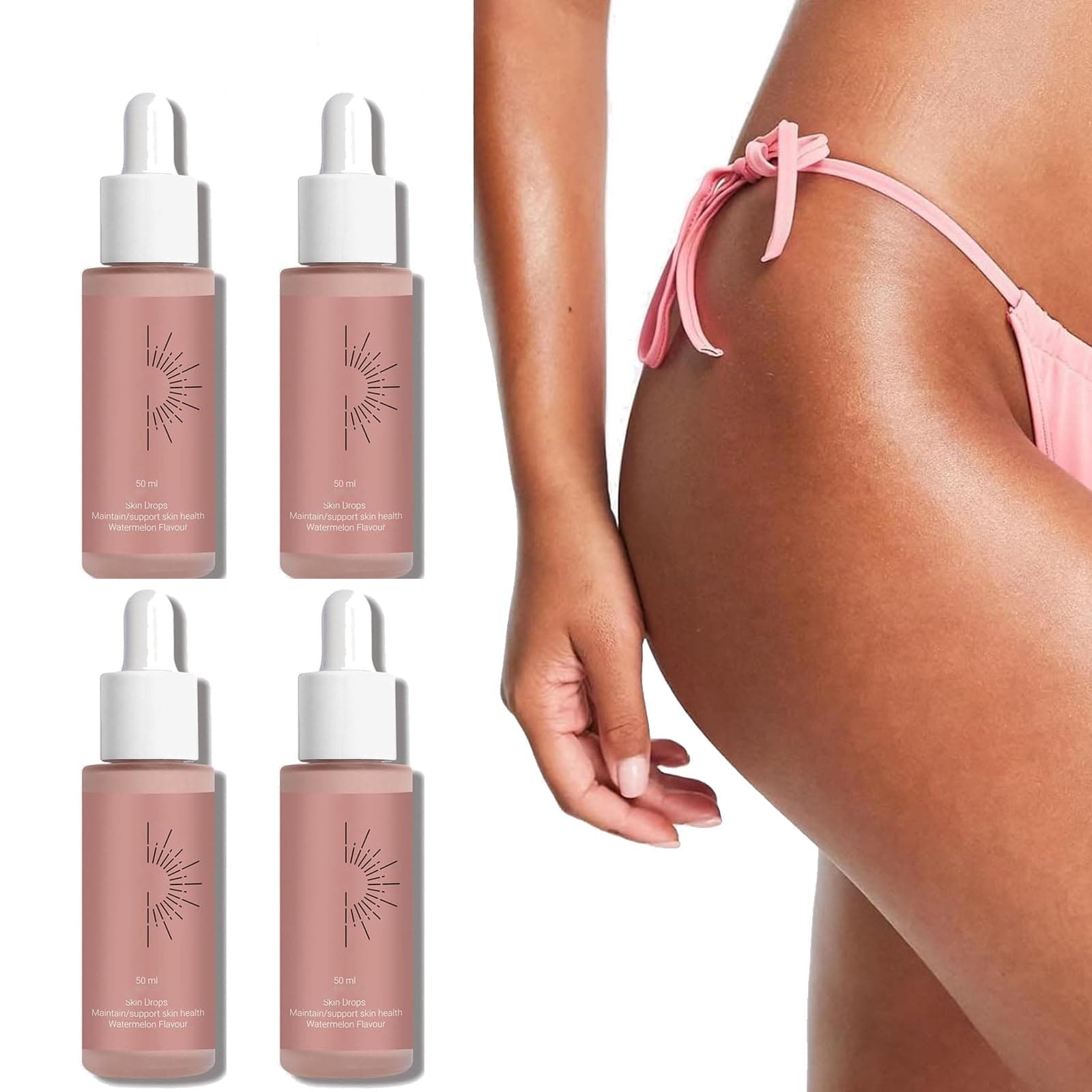 Sunless Tanning Drops To Drink, Drinkable Sunless Tanning Drops, Moisturizing Tanner for Face and Body, Enhancing Your Natural Skin Tone, for All Skin Types (2PC) (4PC)