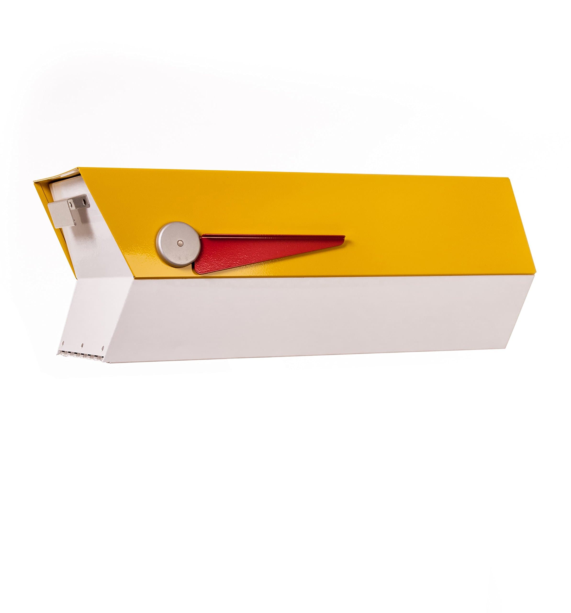 modbox USA Mid-Century Modern Curbside Mailbox | Two Tone (Yellow/White)