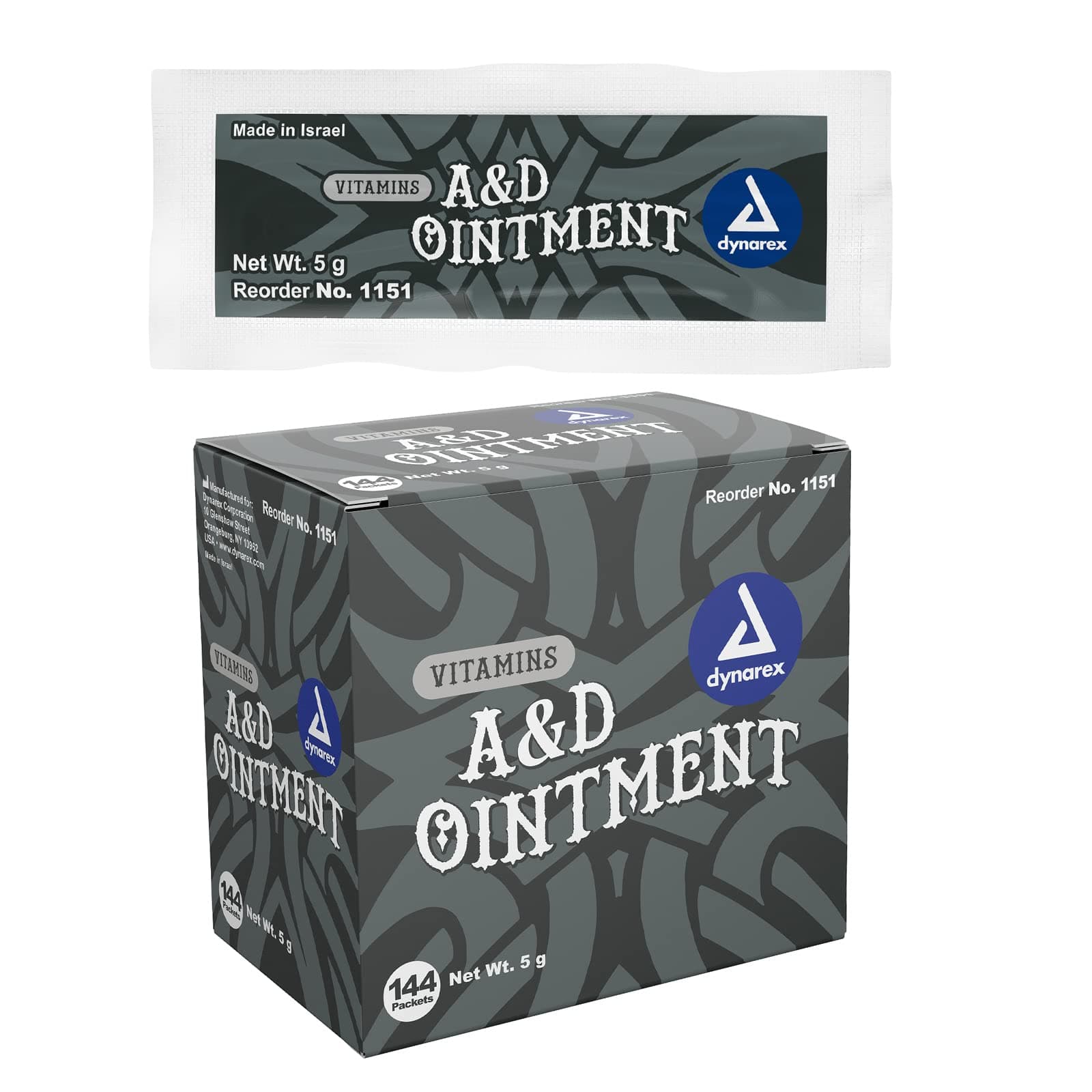 Dynarex Vitamins A & D Ointment without Lanolin 144 5g Packets per Box
