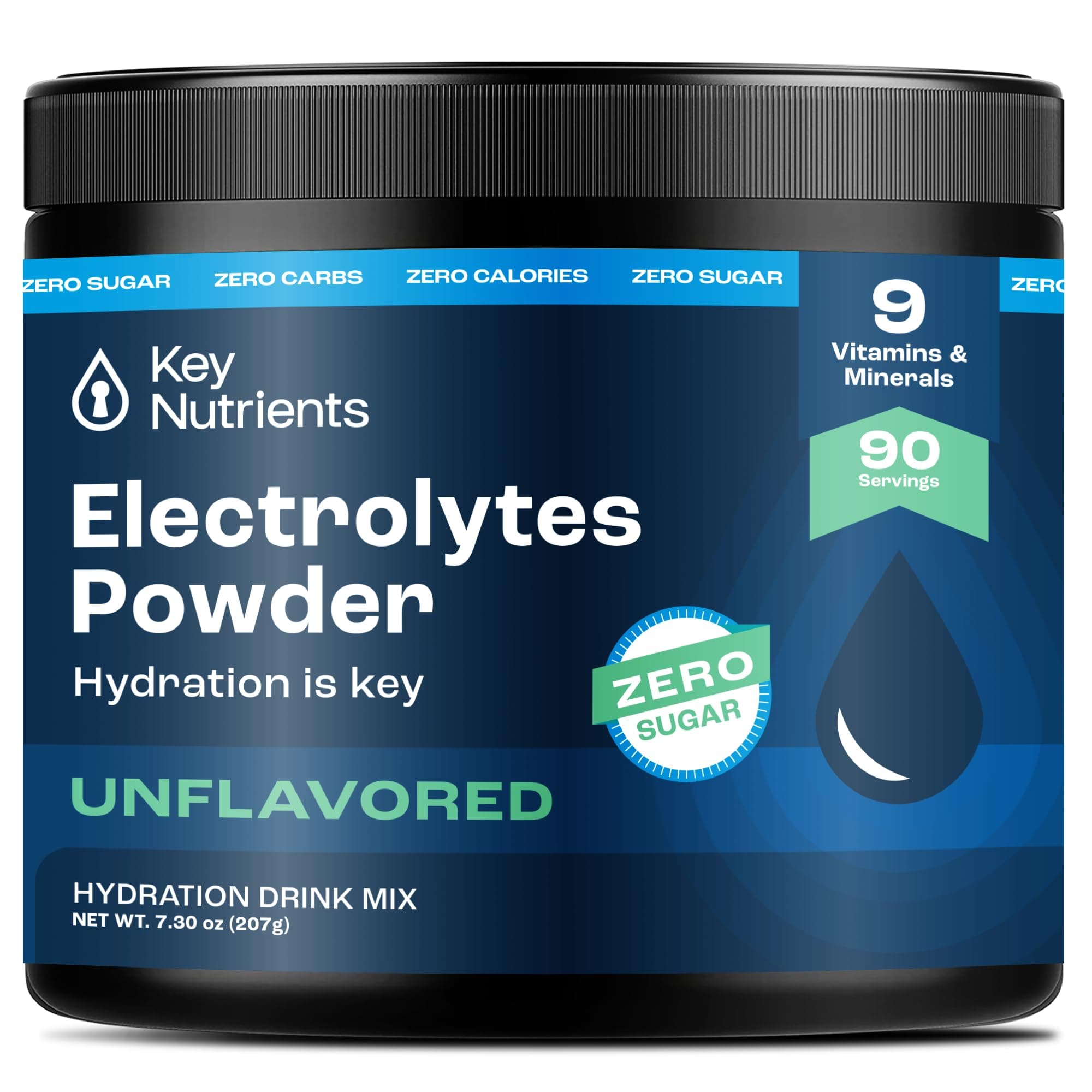 KEY NUTRIENTSElectrolytes Powder No Sugar - Unflavored Electrolyte Powder - Keto Electrolytes Powder - Unflavored Electrolytes - Hydration Powder - 90 Servings, Post Workout & Recovery