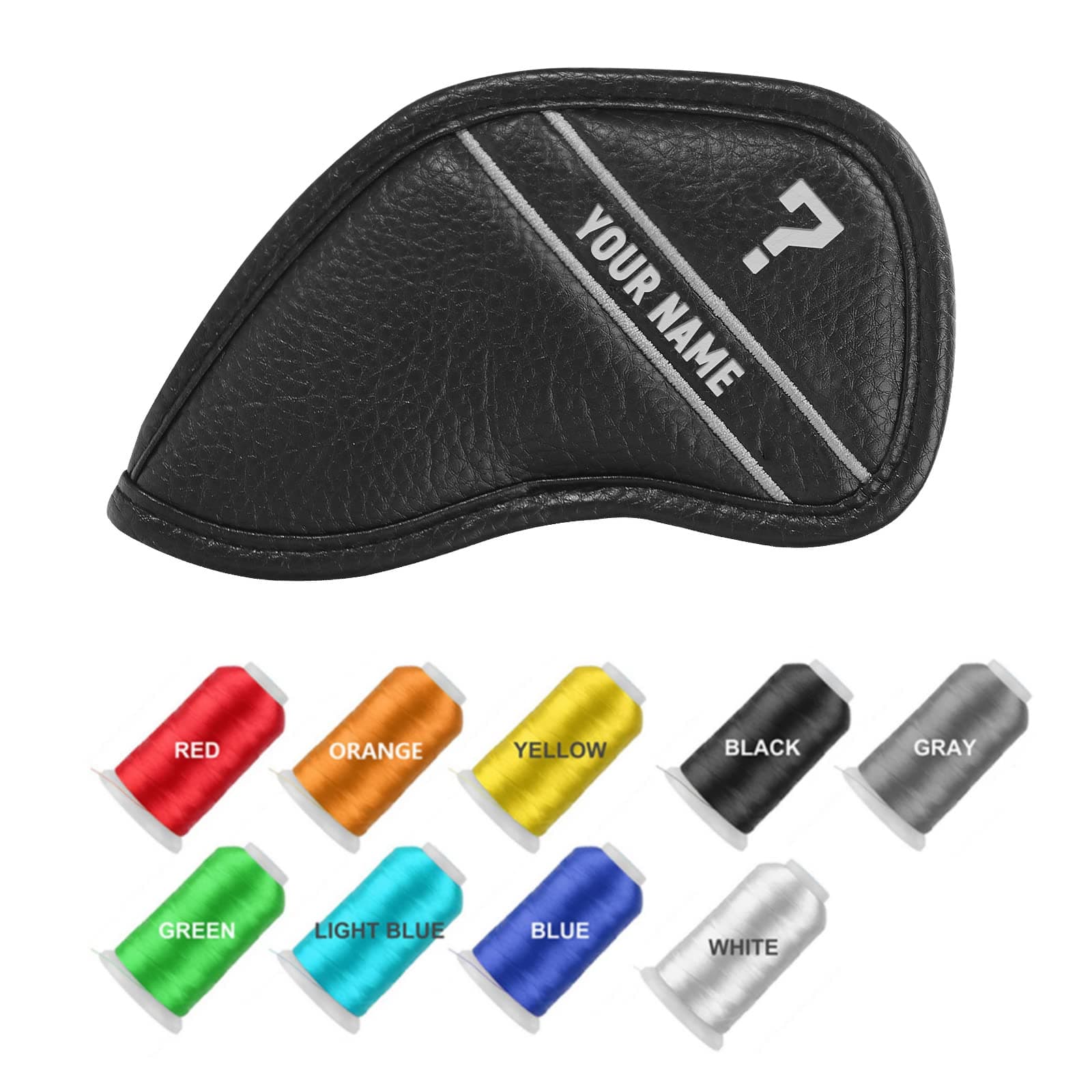 CRAFTSMAN GOLF 12pcs or 1pc Black Leather Golf Iron Head Covers Set Headcover Colorful Number Embroideried for Callaway Ping Taylormade Cobra Also Custom Version w/Your Name