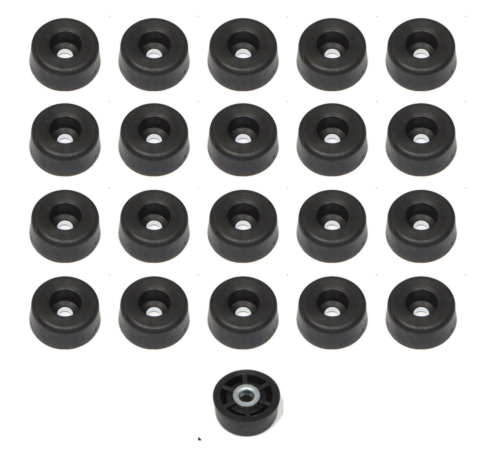 20 Medium Round #2 Rubber Feet - .375 H X .875 D - Made in USA - Non Marking. Food Safe, ROHS & Prop 65 Free - Perfect for Cutting Boards, Electronics, Crafts